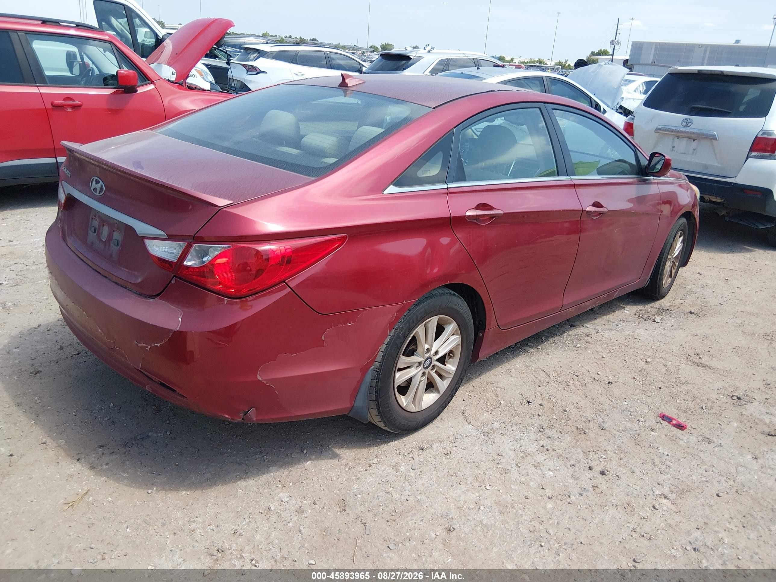 2013 Hyundai Sonata Gls Red vin: 5NPEB4AC1DH650318