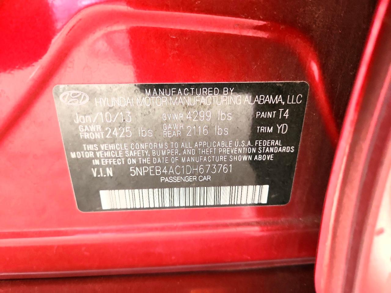 2013 Hyundai Sonata Gls Maroon vin: 5NPEB4AC1DH673761