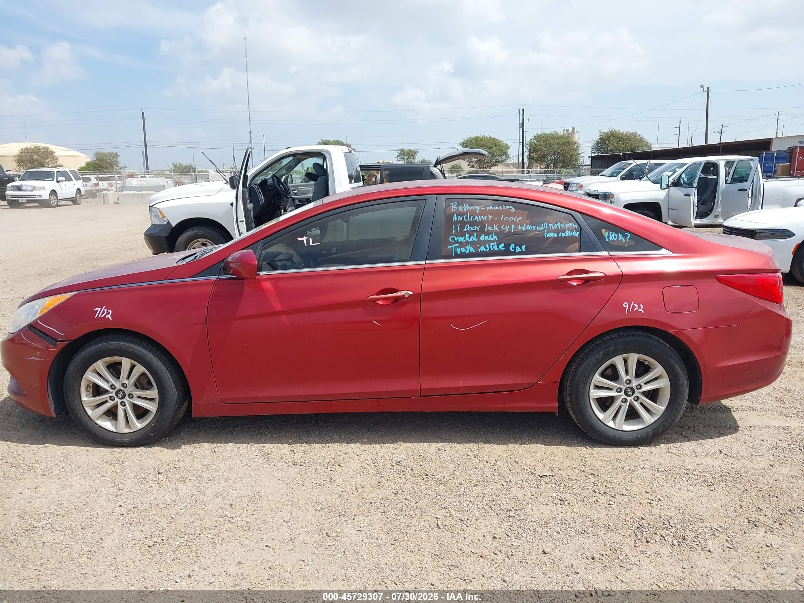 2013 Hyundai Sonata Gls Red vin: 5NPEB4AC1DH749883