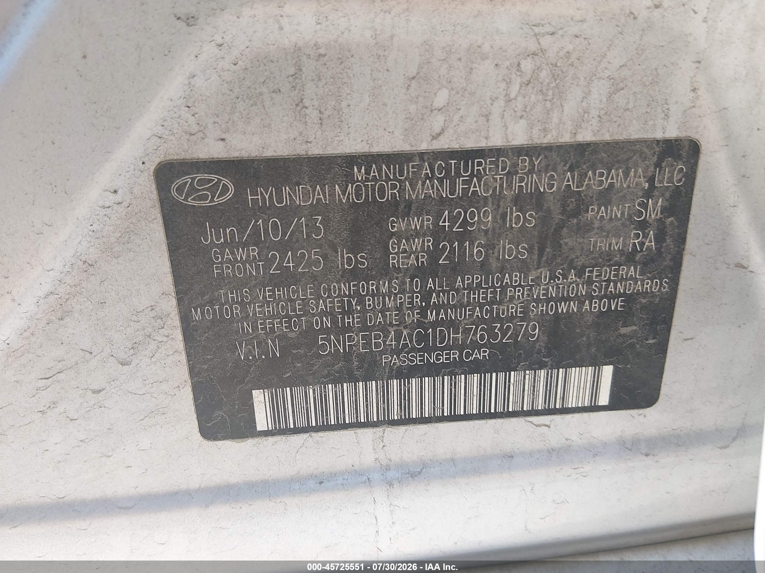2013 Hyundai Sonata Gls Silver vin: 5NPEB4AC1DH763279