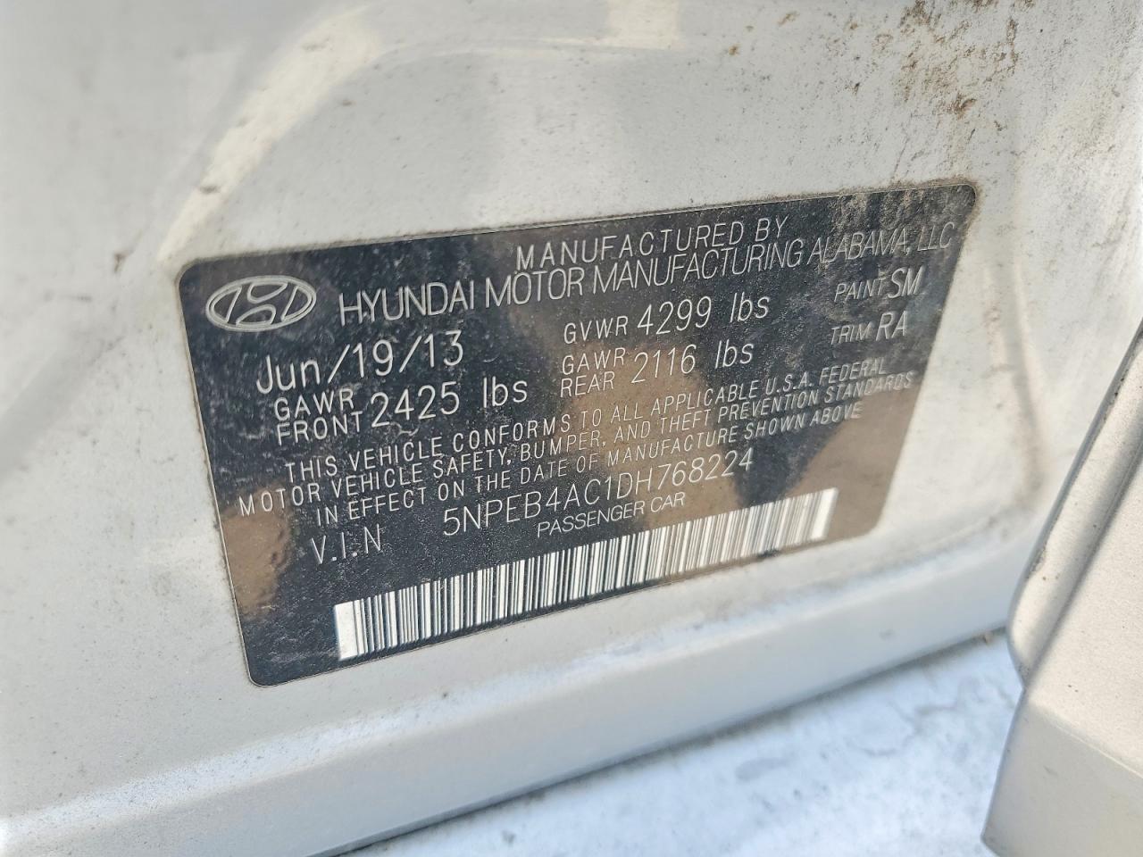 2013 Hyundai Sonata Gls Silver vin: 5NPEB4AC1DH768224