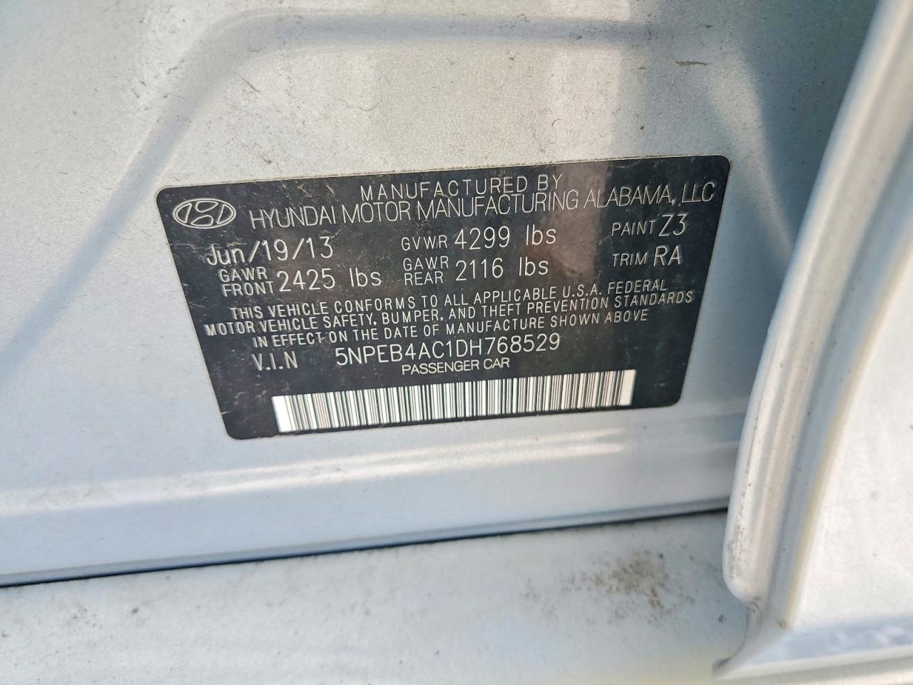 2013 Hyundai Sonata Gls Серебряный vin: 5NPEB4AC1DH768529