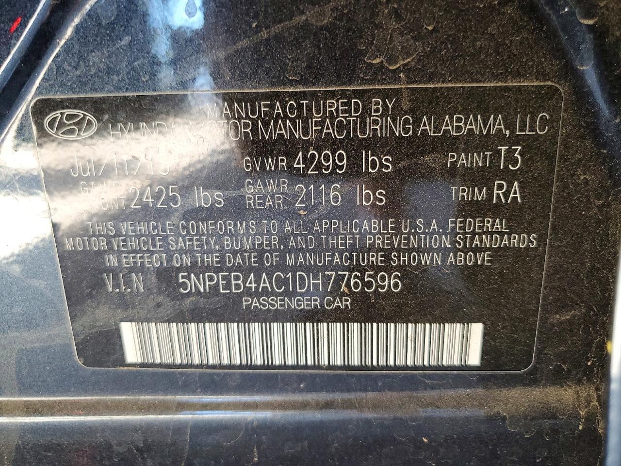2013 Hyundai Sonata Gls Charcoal vin: 5NPEB4AC1DH776596