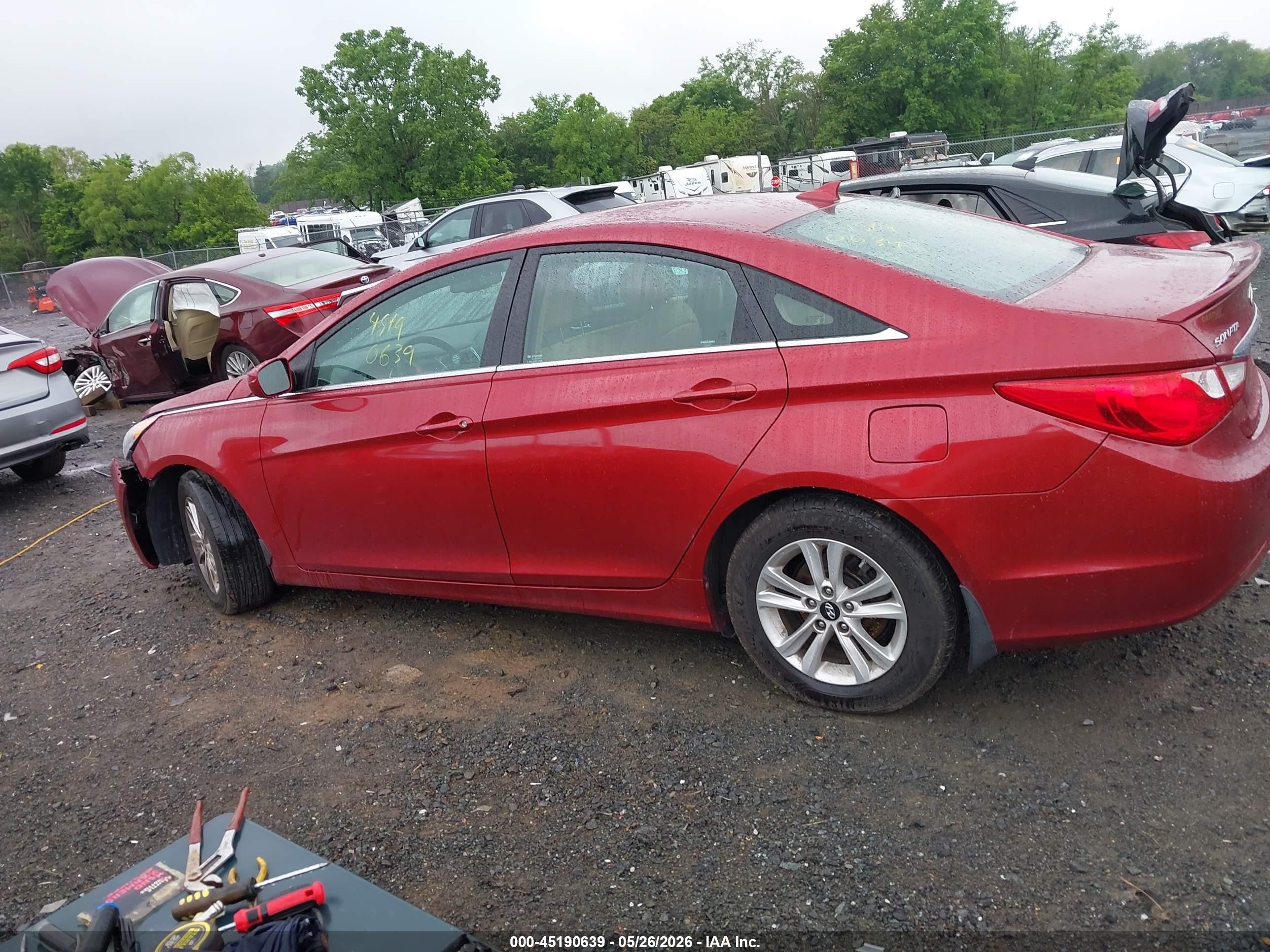 2013 Hyundai Sonata Gls Red vin: 5NPEB4AC1DH795049
