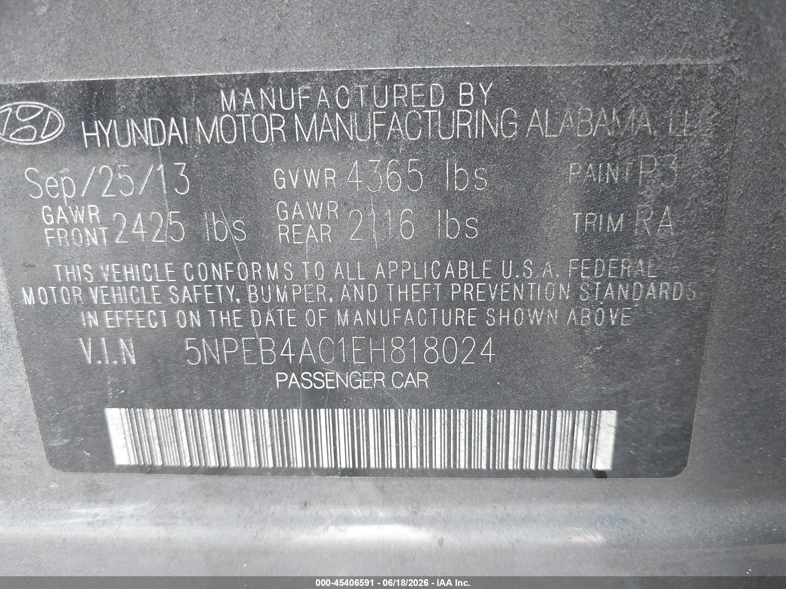 2014 Hyundai Sonata Gls Gray vin: 5NPEB4AC1EH818024