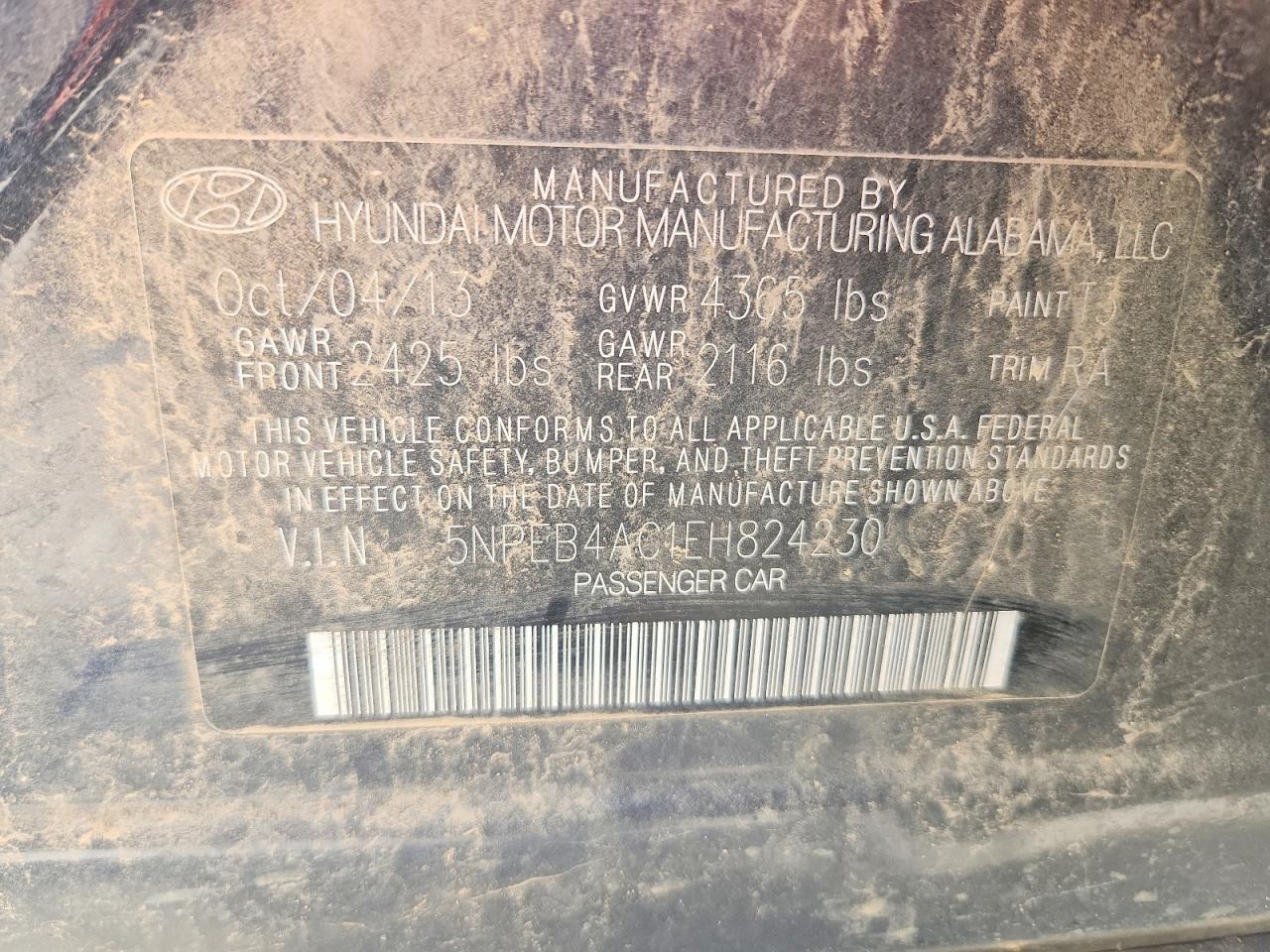 2014 Hyundai Sonata Gls Charcoal vin: 5NPEB4AC1EH824230