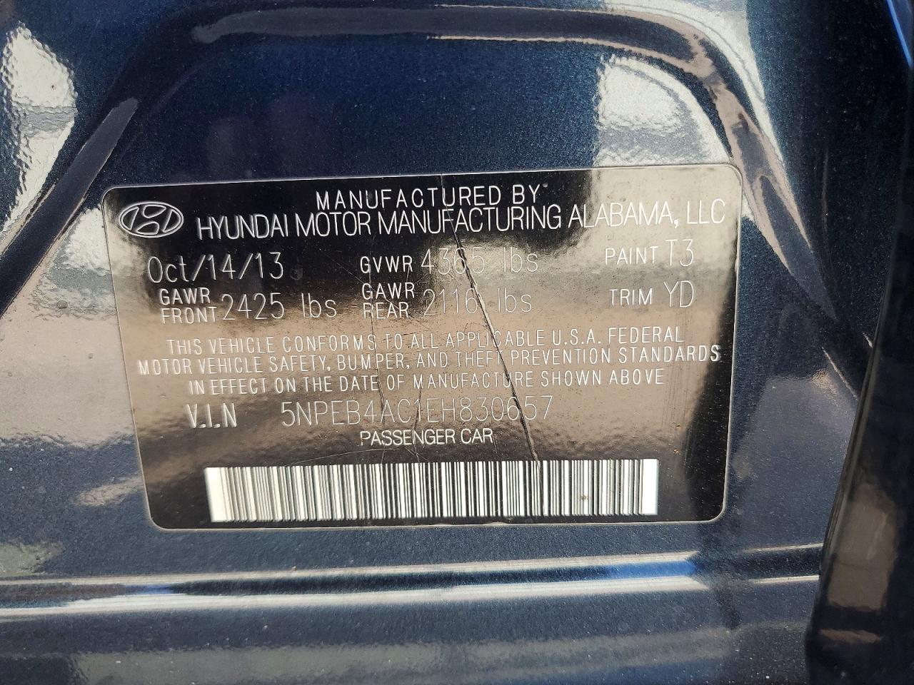 2014 Hyundai Sonata Gls Синий vin: 5NPEB4AC1EH830657