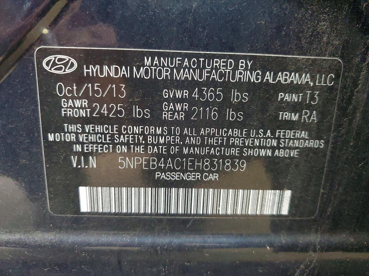 2014 Hyundai Sonata Gls Синий vin: 5NPEB4AC1EH831839