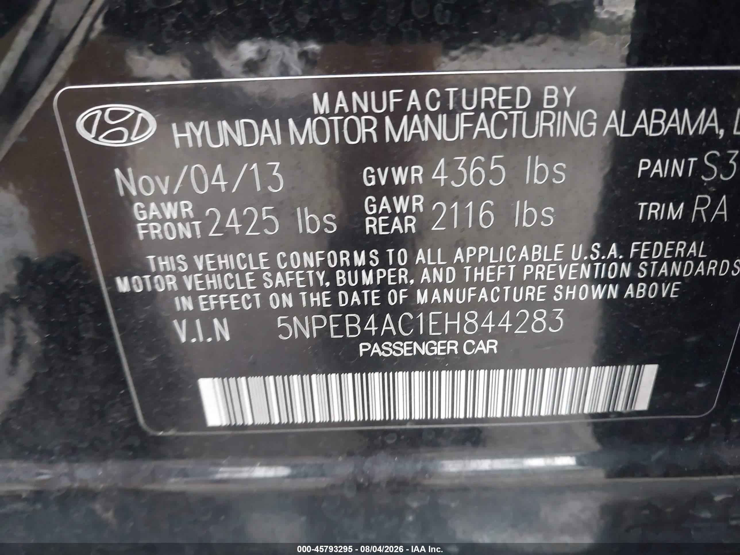 2014 Hyundai Sonata Gls Black vin: 5NPEB4AC1EH844283