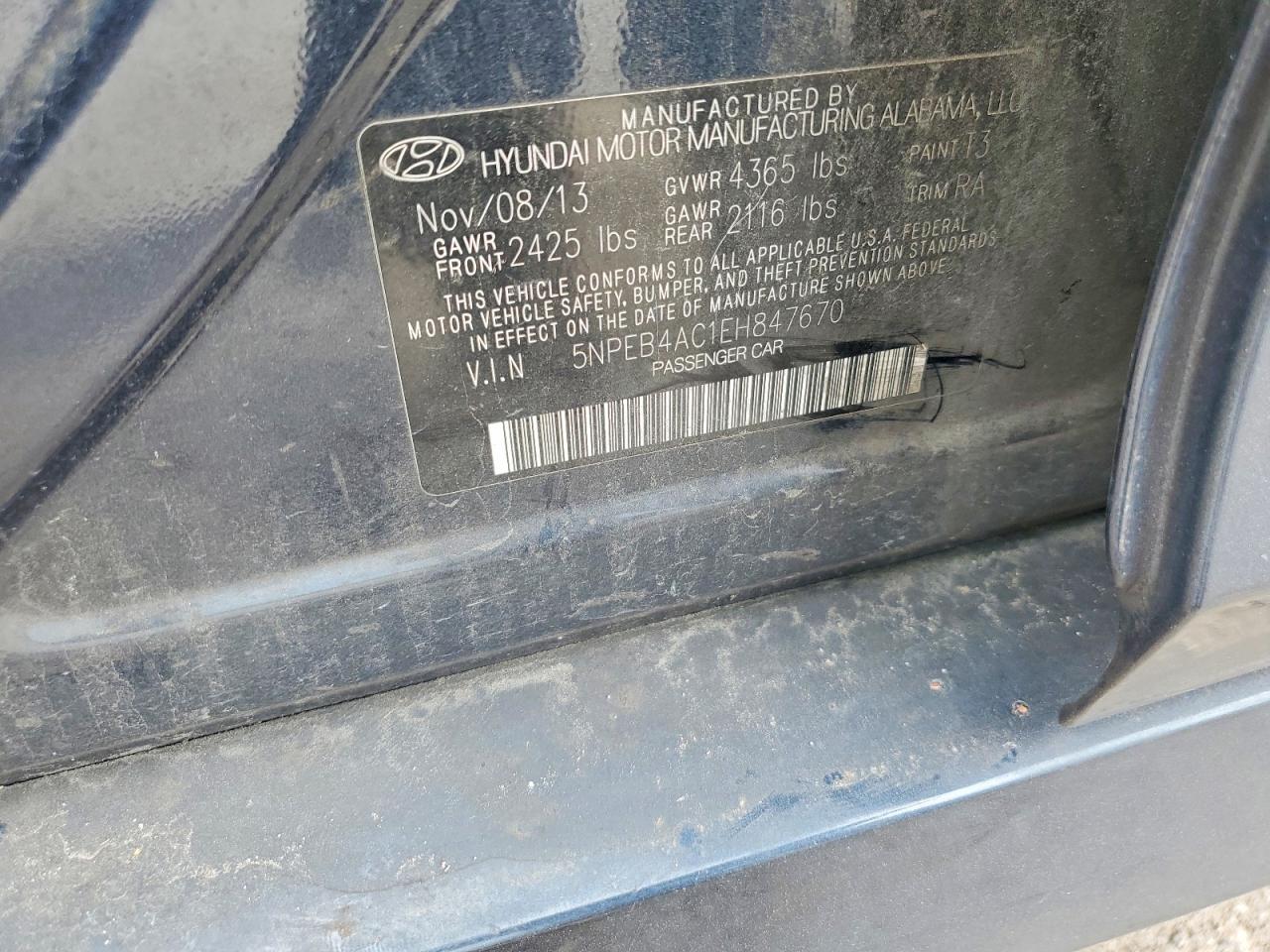 2014 Hyundai Sonata Gls Black vin: 5NPEB4AC1EH847670