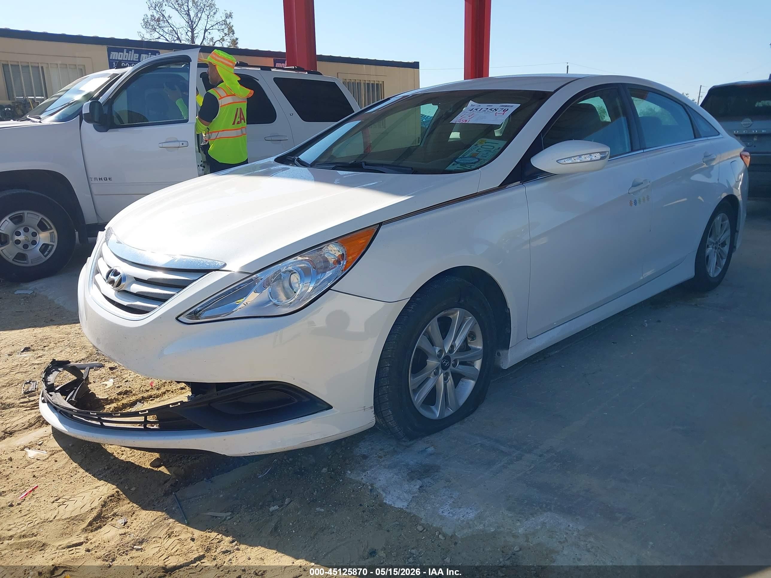 2014 Hyundai Sonata Gls White vin: 5NPEB4AC1EH859043