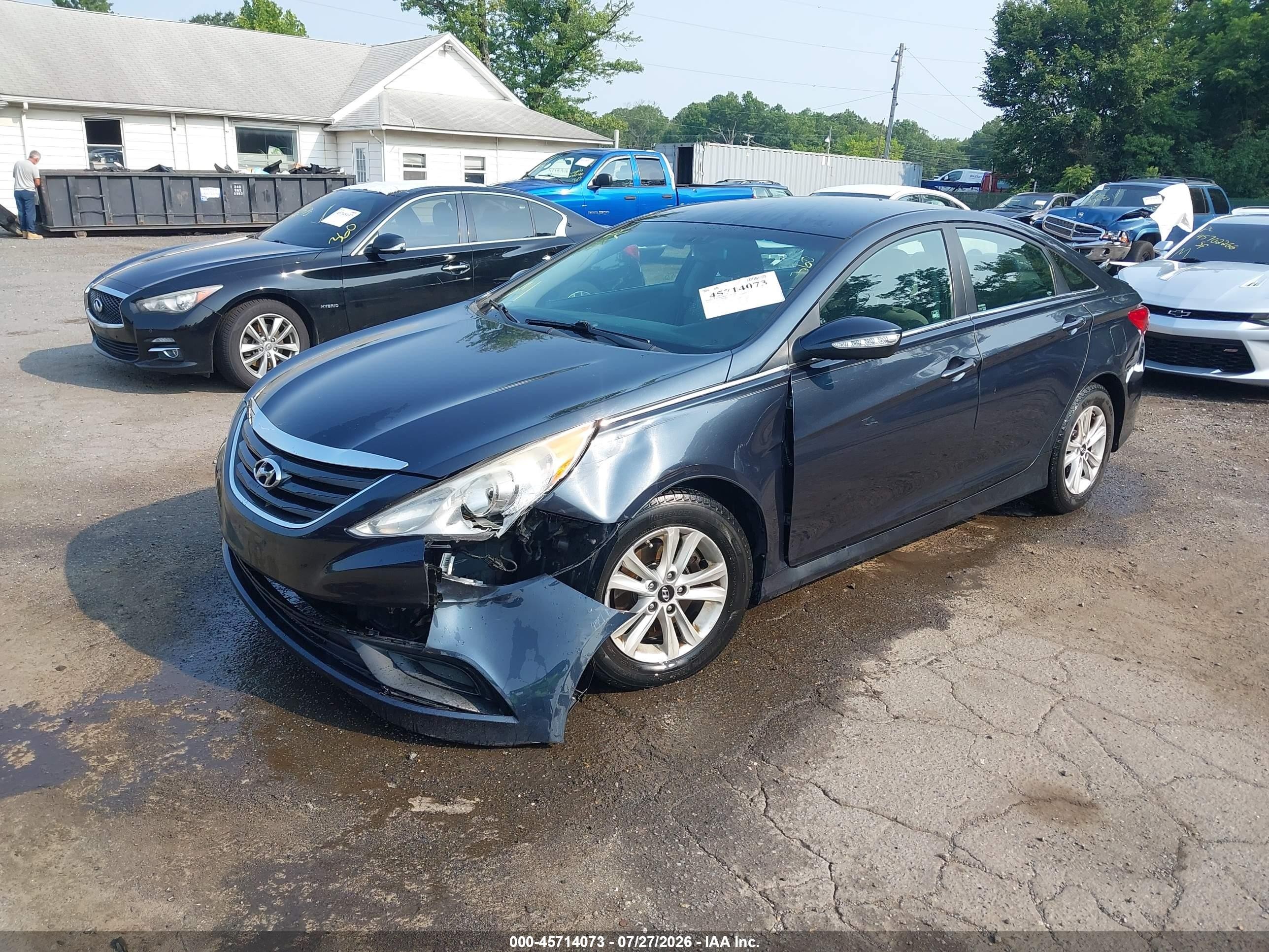 2014 Hyundai Sonata Gls Blue vin: 5NPEB4AC1EH862430