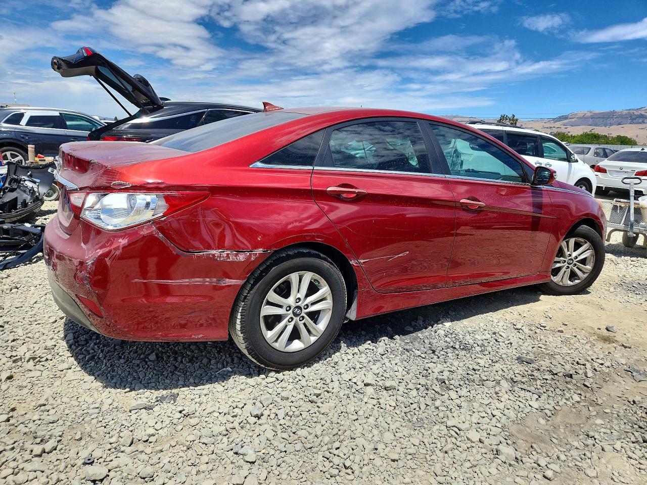 2014 Hyundai Sonata Gls Maroon vin: 5NPEB4AC1EH869877