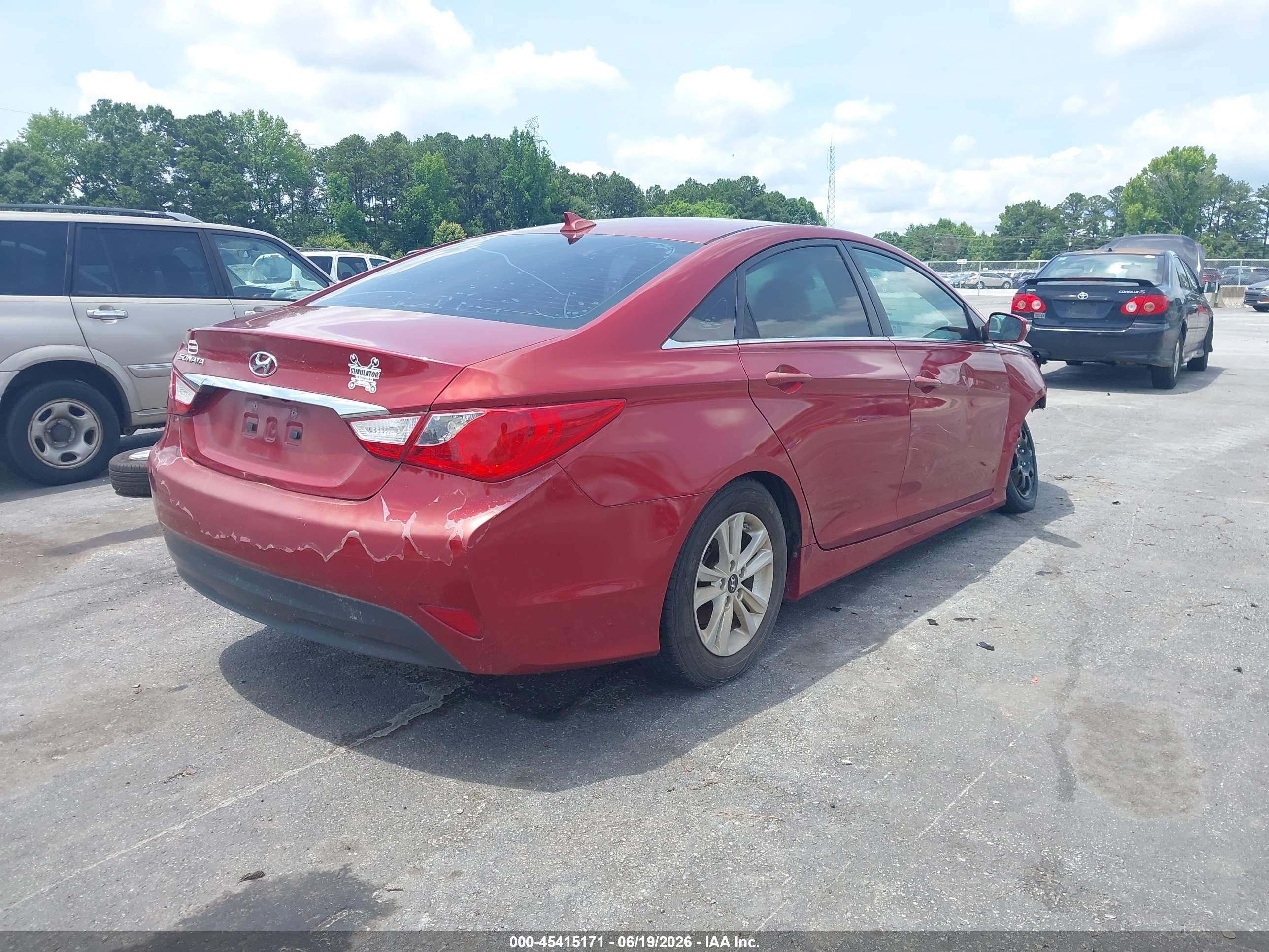 2014 Hyundai Sonata Gls Red vin: 5NPEB4AC1EH872312