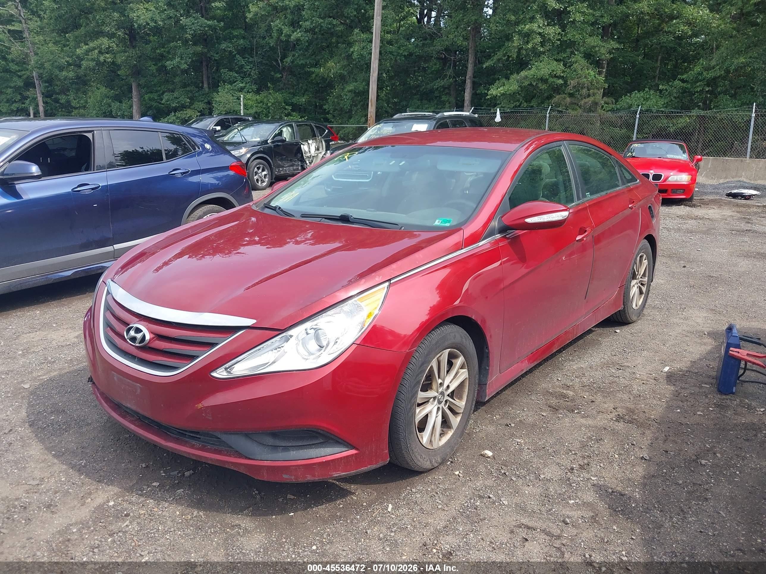 2014 Hyundai Sonata Gls Red vin: 5NPEB4AC1EH873511
