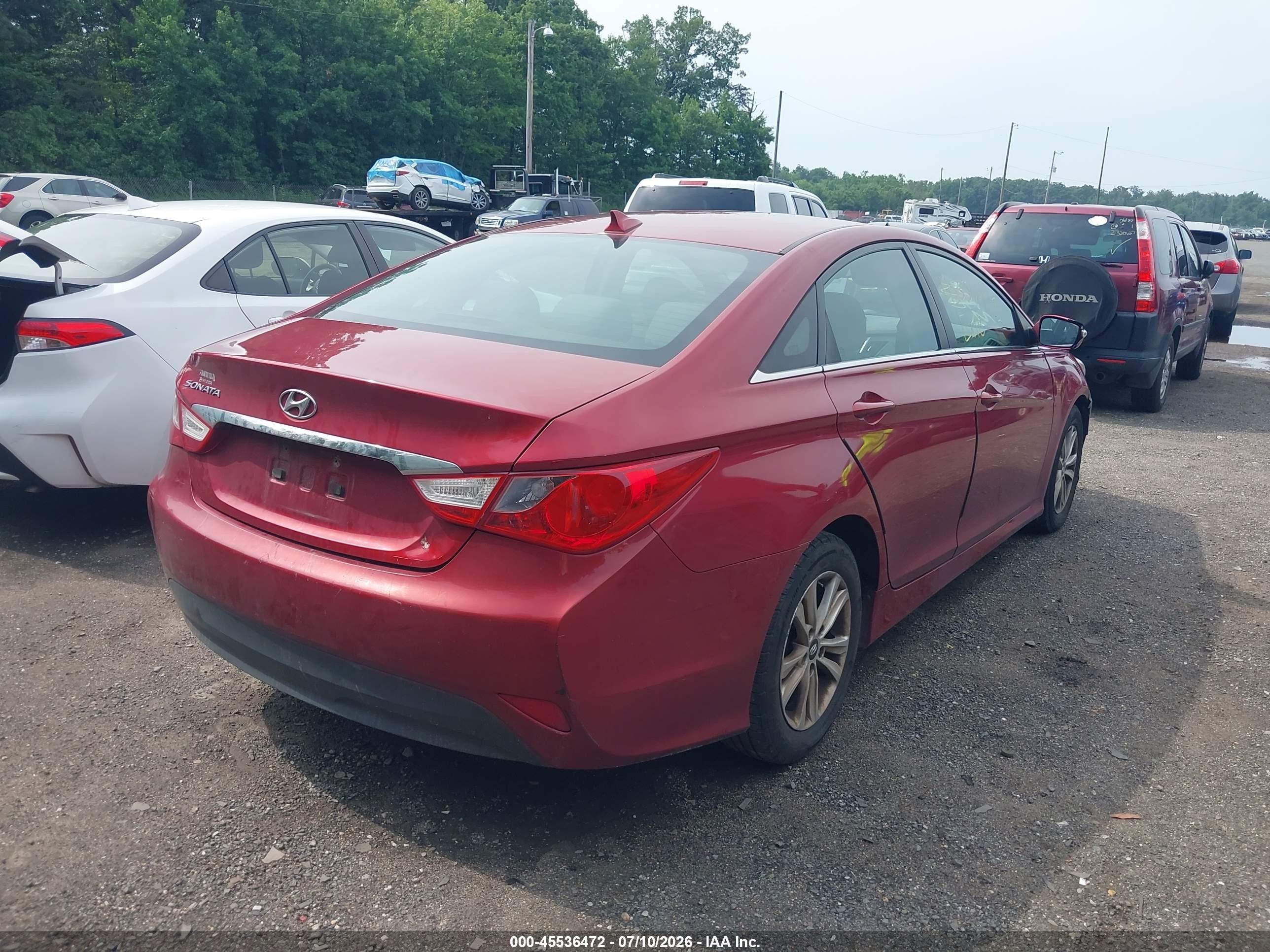 2014 Hyundai Sonata Gls Red vin: 5NPEB4AC1EH873511