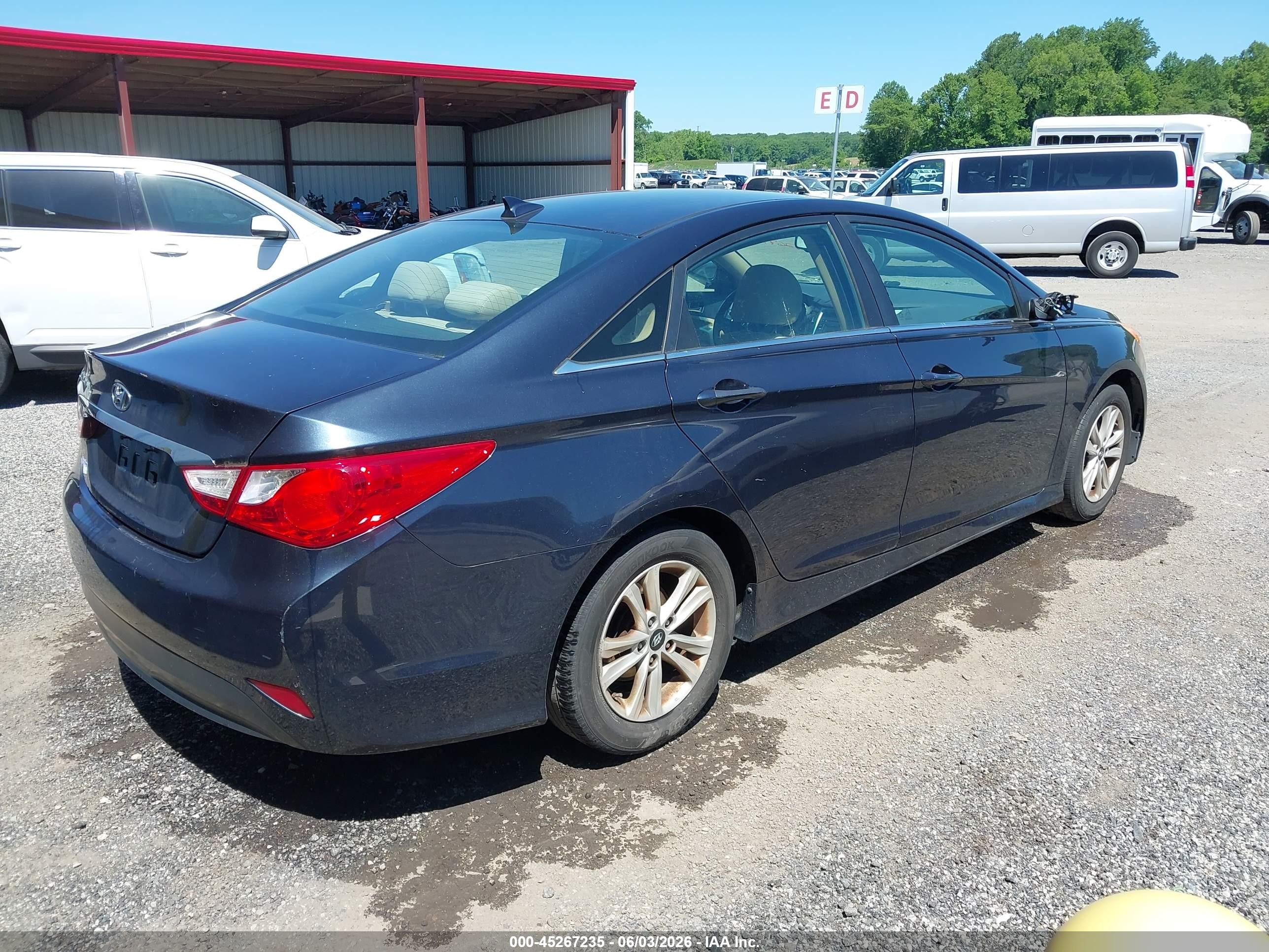 2014 Hyundai Sonata Gls Blue vin: 5NPEB4AC1EH875677