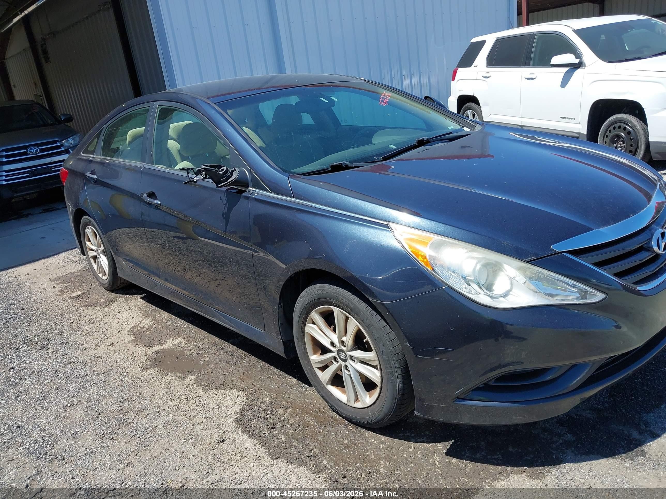 2014 Hyundai Sonata Gls Blue vin: 5NPEB4AC1EH875677