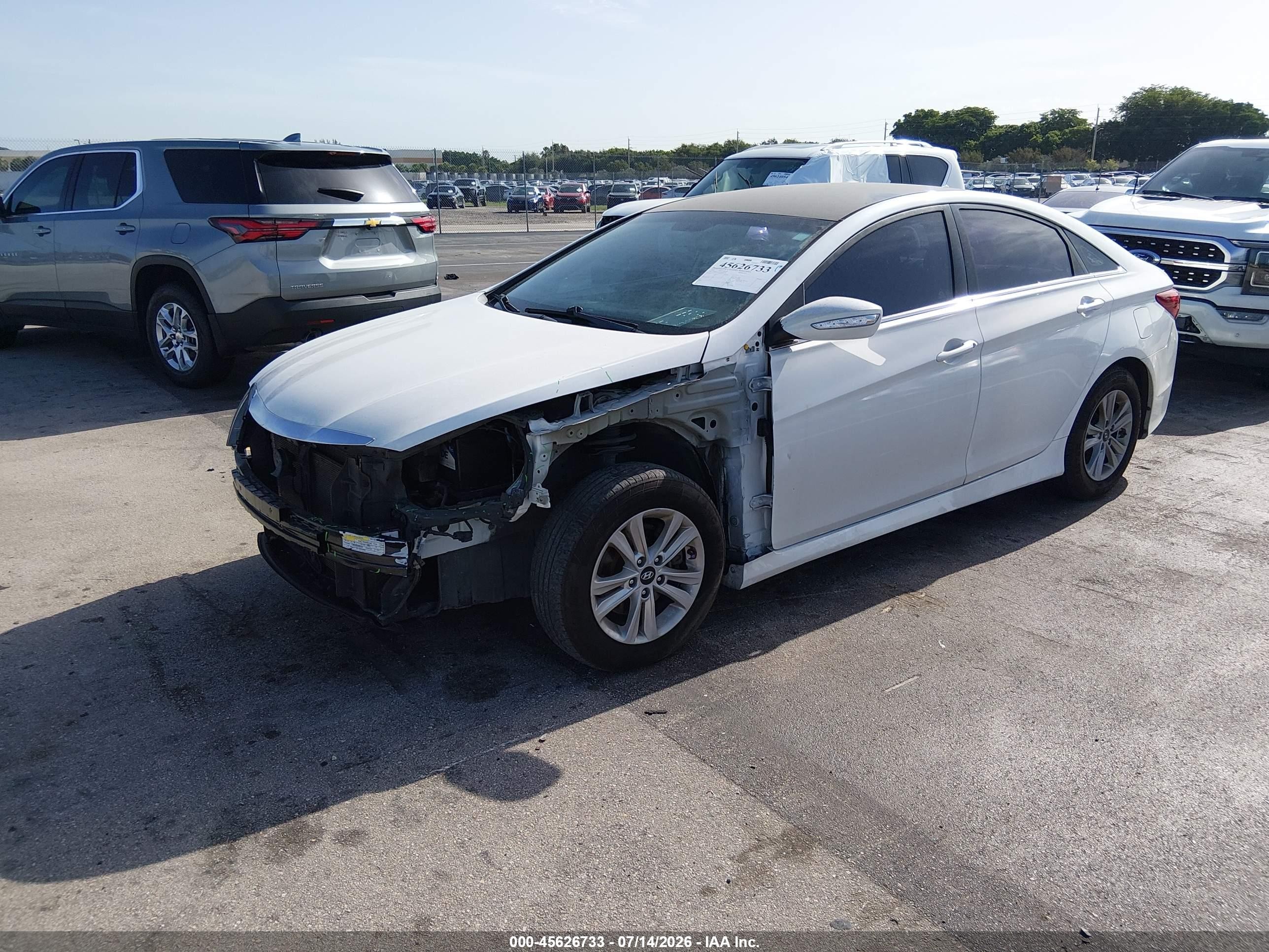 2014 Hyundai Sonata Gls White vin: 5NPEB4AC1EH885528