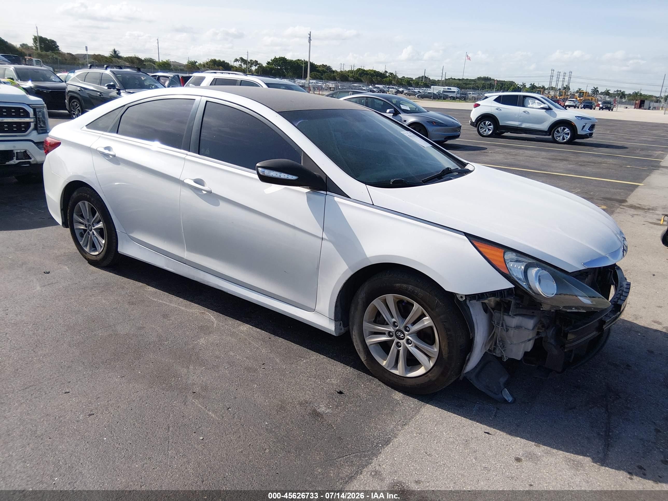 2014 Hyundai Sonata Gls White vin: 5NPEB4AC1EH885528