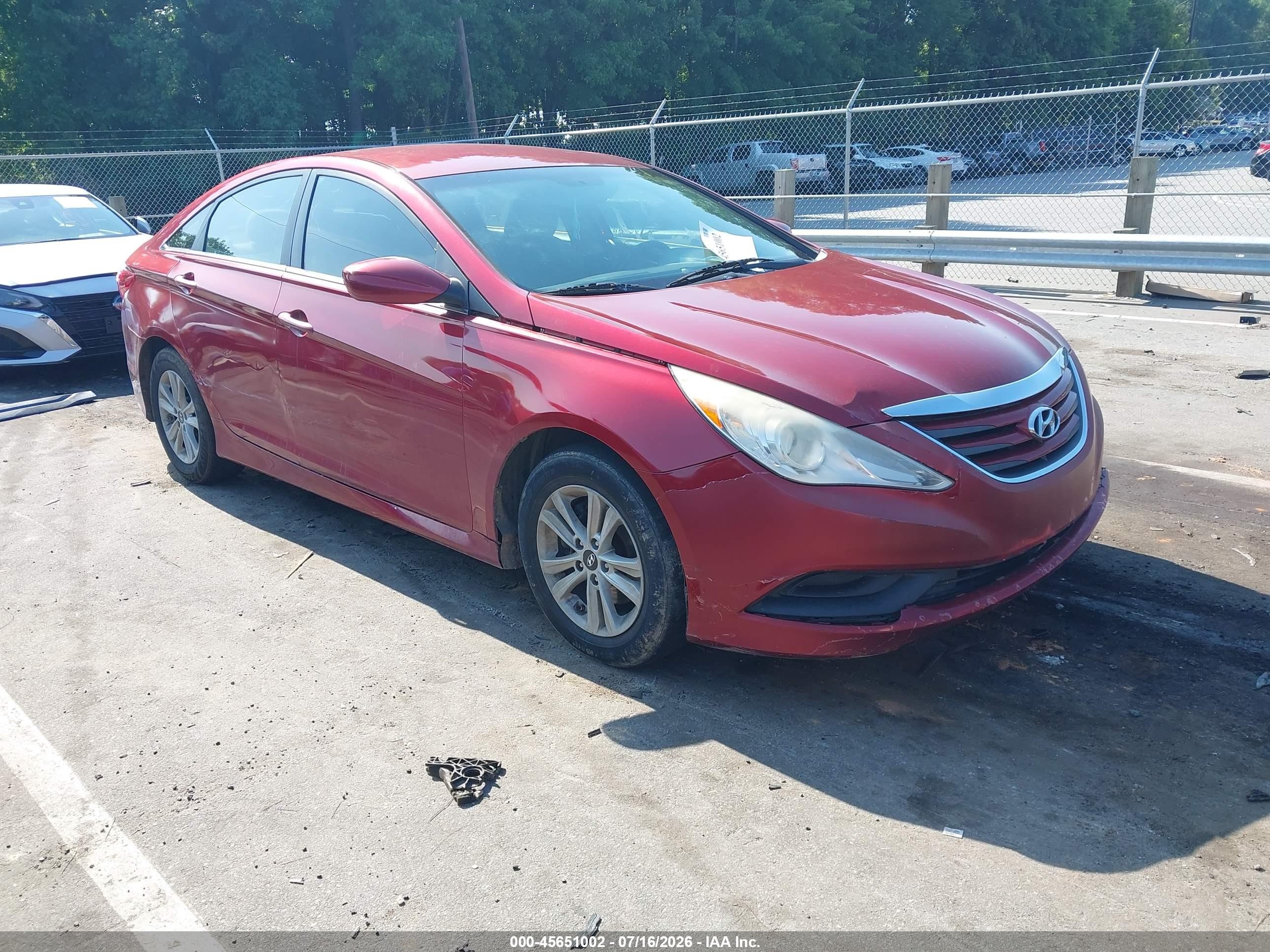2014 Hyundai Sonata Gls Красный vin: 5NPEB4AC1EH910685