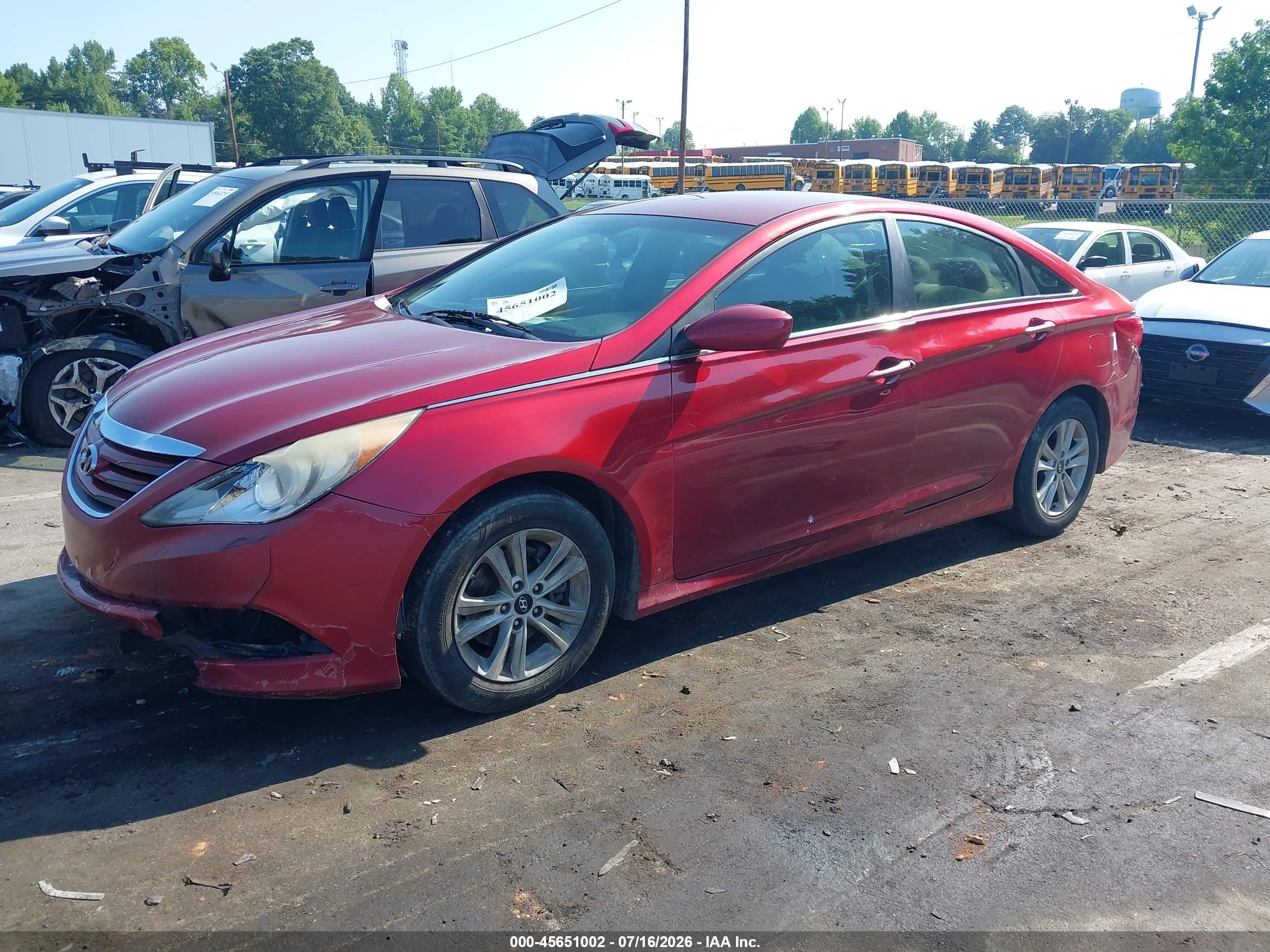 2014 Hyundai Sonata Gls Red vin: 5NPEB4AC1EH910685