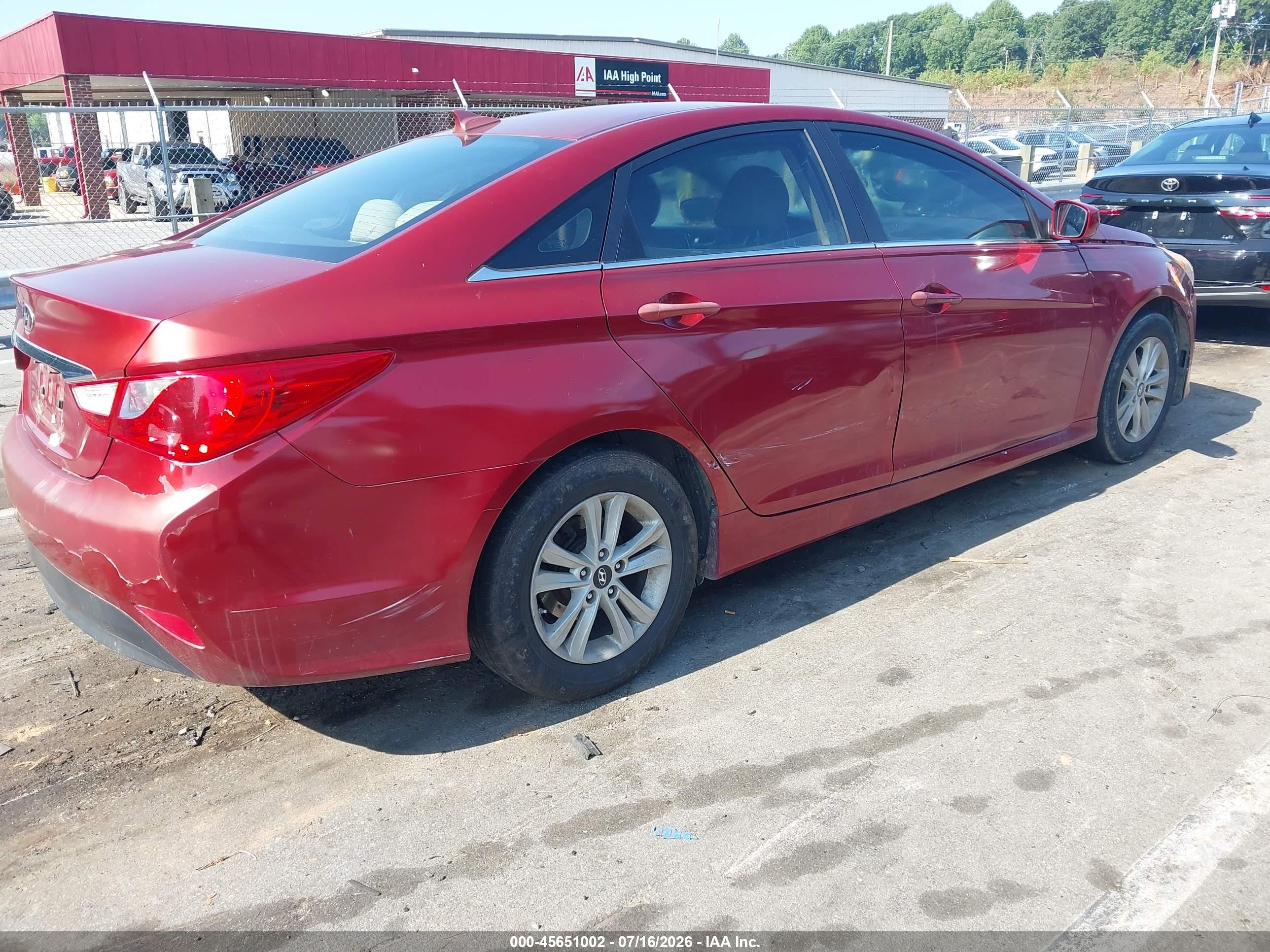 2014 Hyundai Sonata Gls Red vin: 5NPEB4AC1EH910685