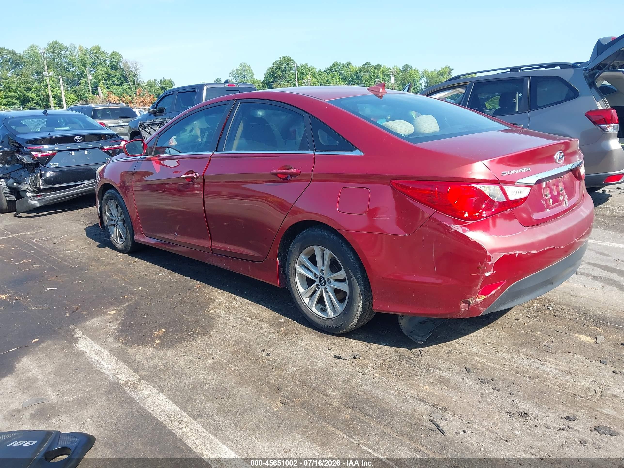 2014 Hyundai Sonata Gls Red vin: 5NPEB4AC1EH910685