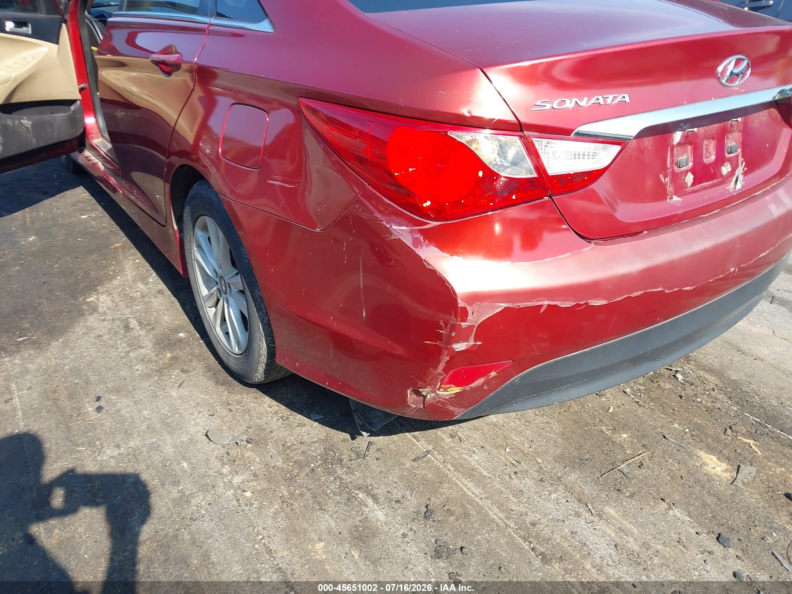 2014 Hyundai Sonata Gls Red vin: 5NPEB4AC1EH910685