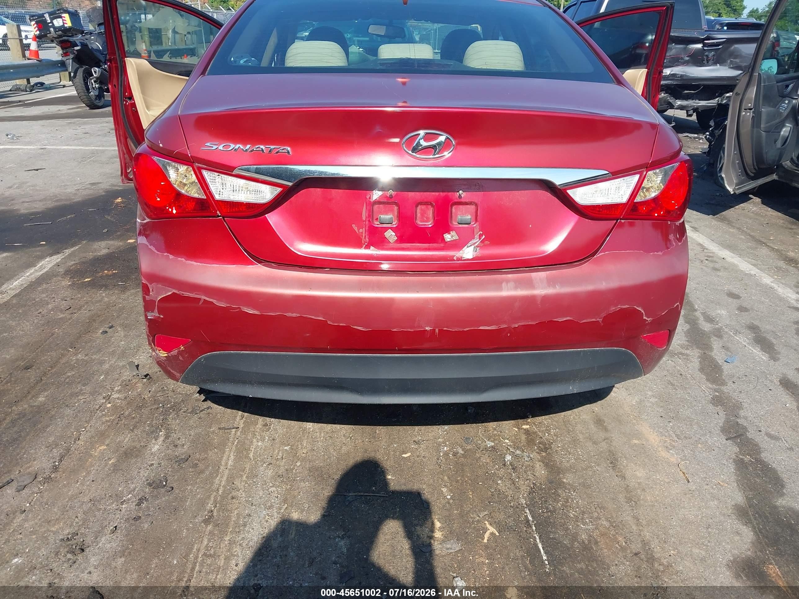 2014 Hyundai Sonata Gls Red vin: 5NPEB4AC1EH910685