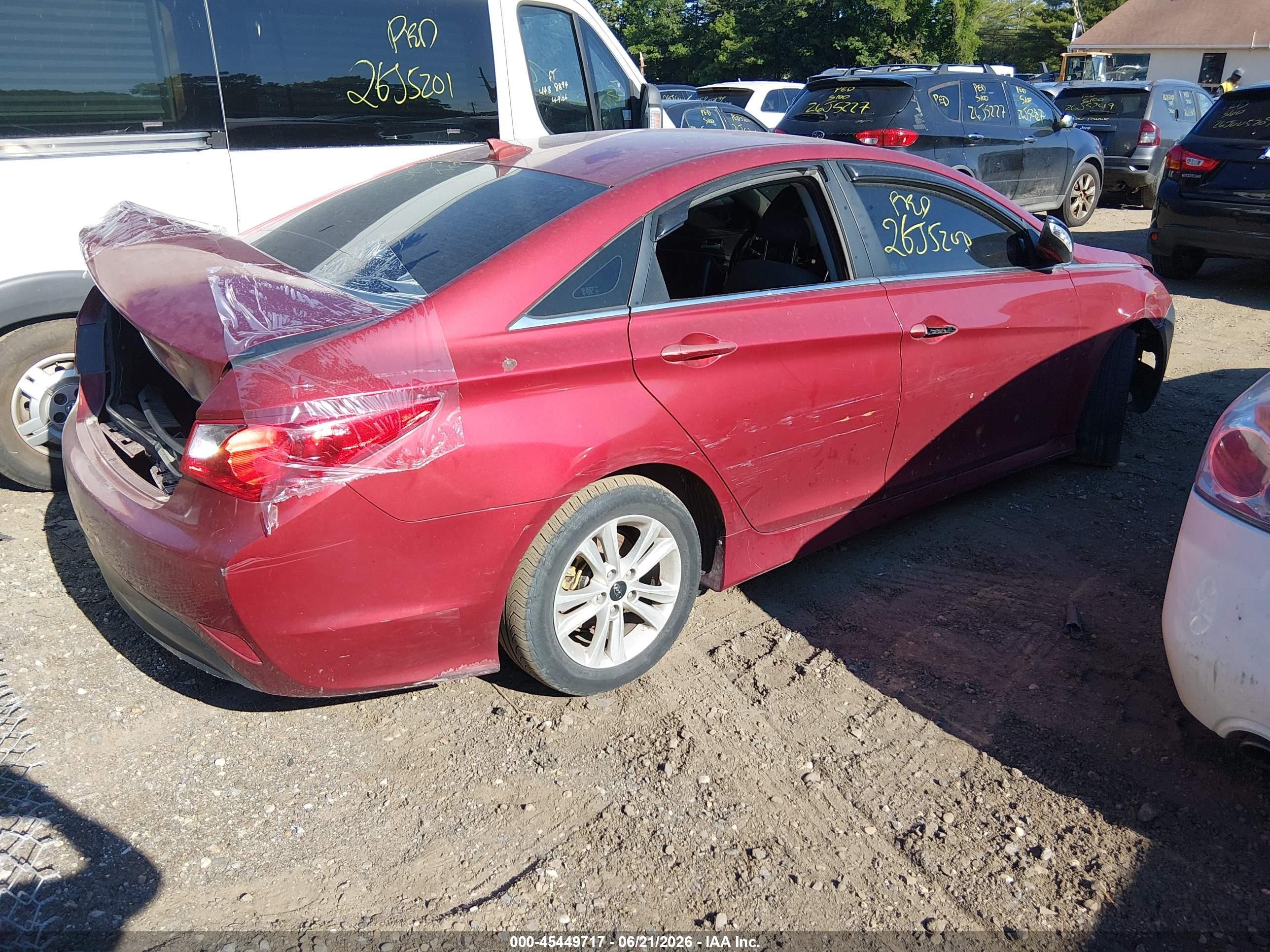 2014 Hyundai Sonata Gls Red vin: 5NPEB4AC1EH913327