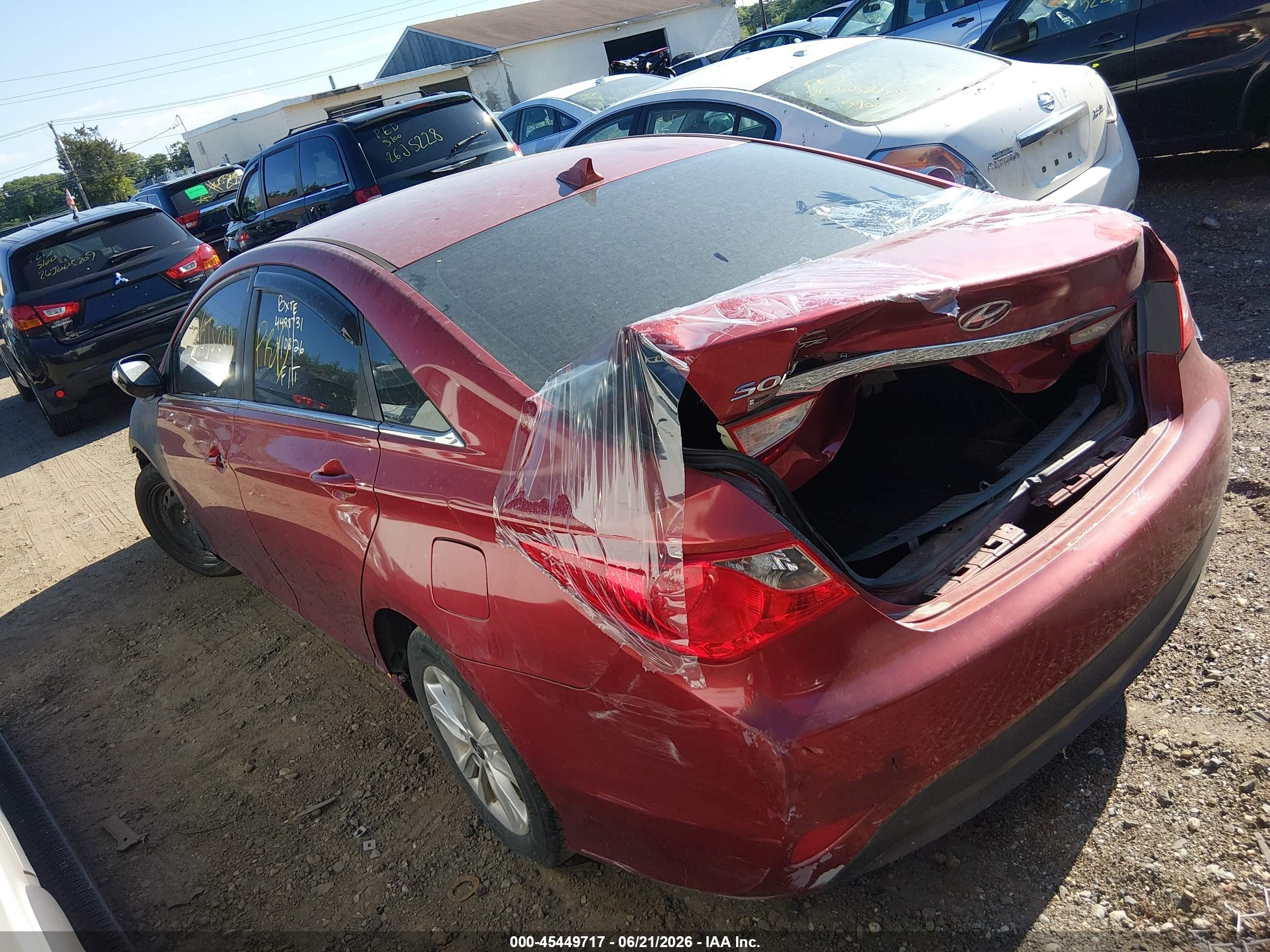 2014 Hyundai Sonata Gls Red vin: 5NPEB4AC1EH913327