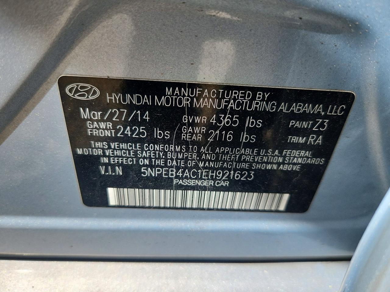 2014 Hyundai Sonata Silver vin: 5NPEB4AC1EH921623