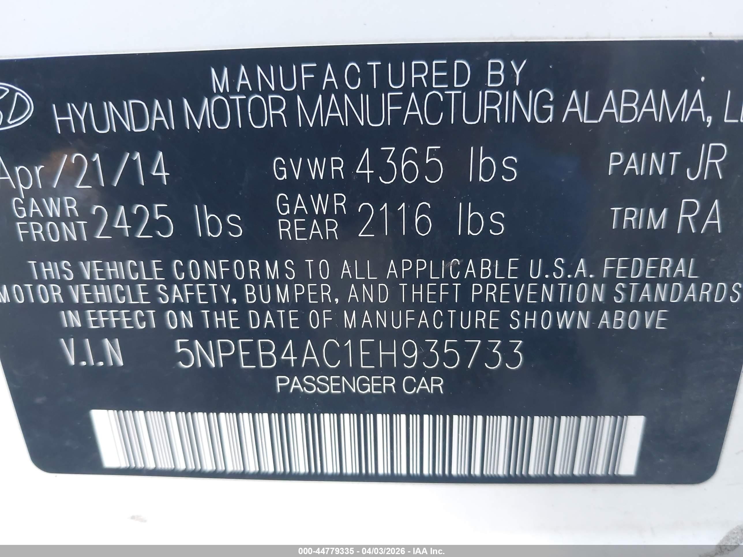 2014 Hyundai Sonata Gls Белый vin: 5NPEB4AC1EH935733
