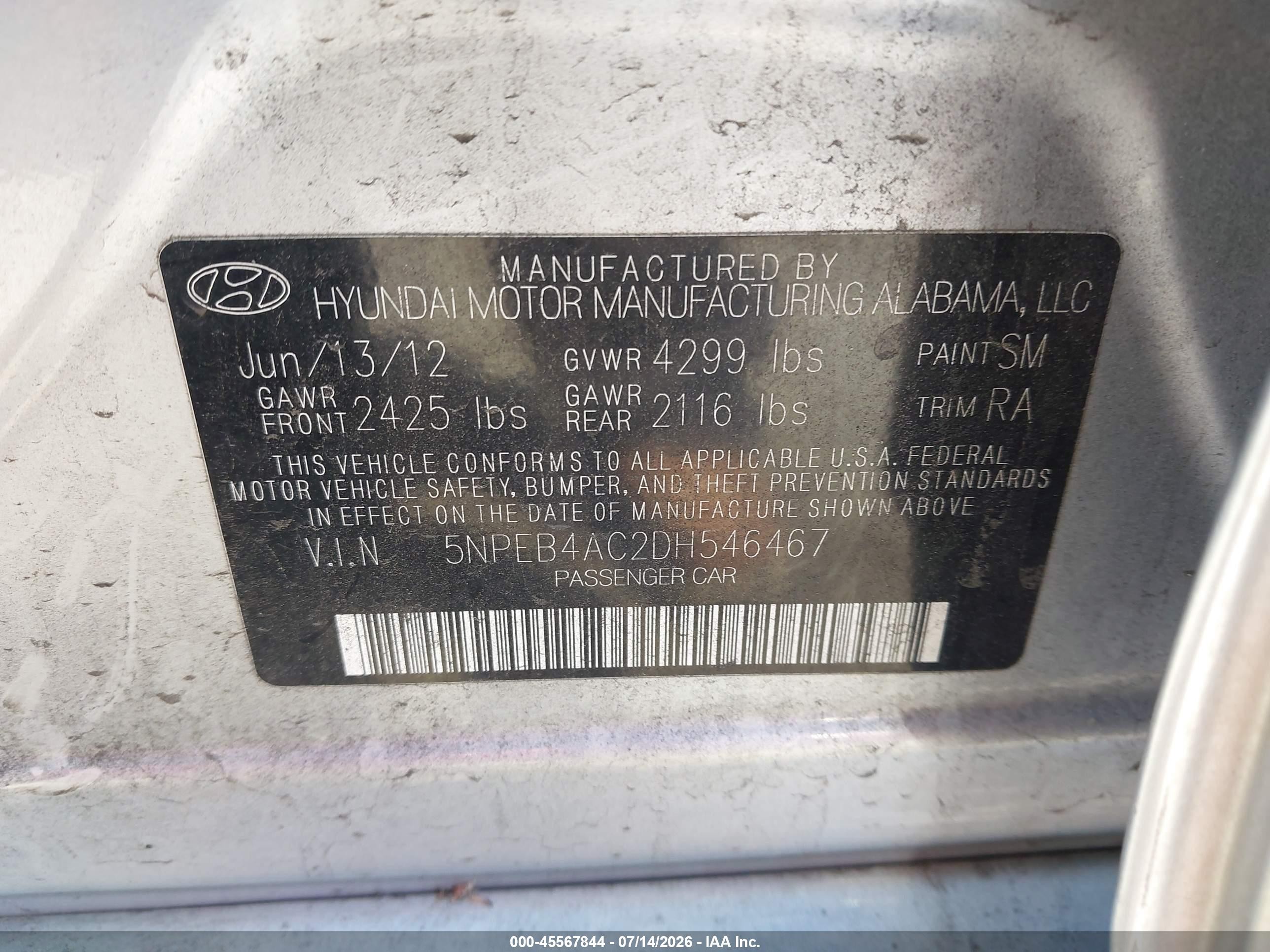 2013 Hyundai Sonata Gls Silver vin: 5NPEB4AC2DH546467