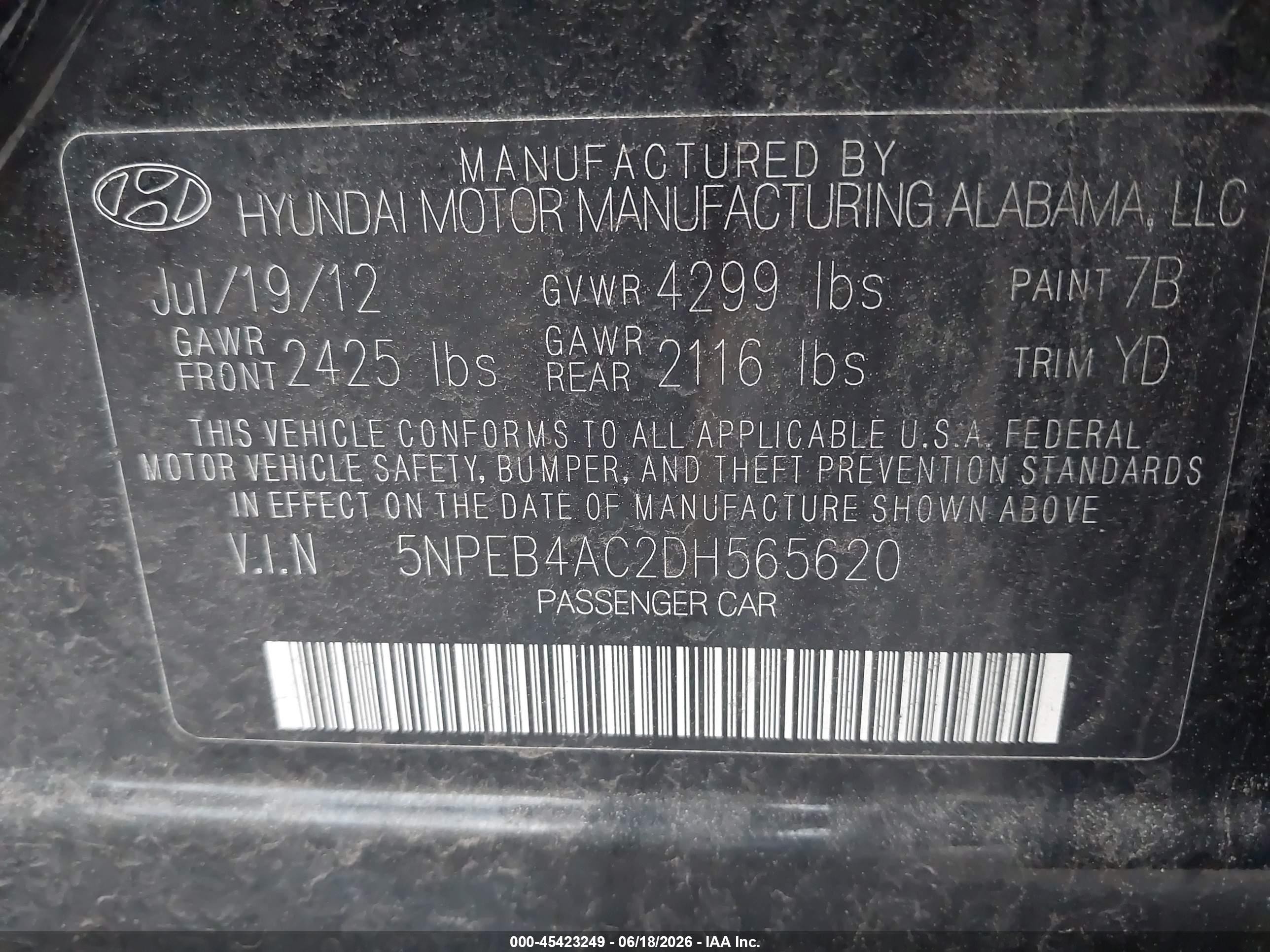 2013 Hyundai Sonata Gls Black vin: 5NPEB4AC2DH565620
