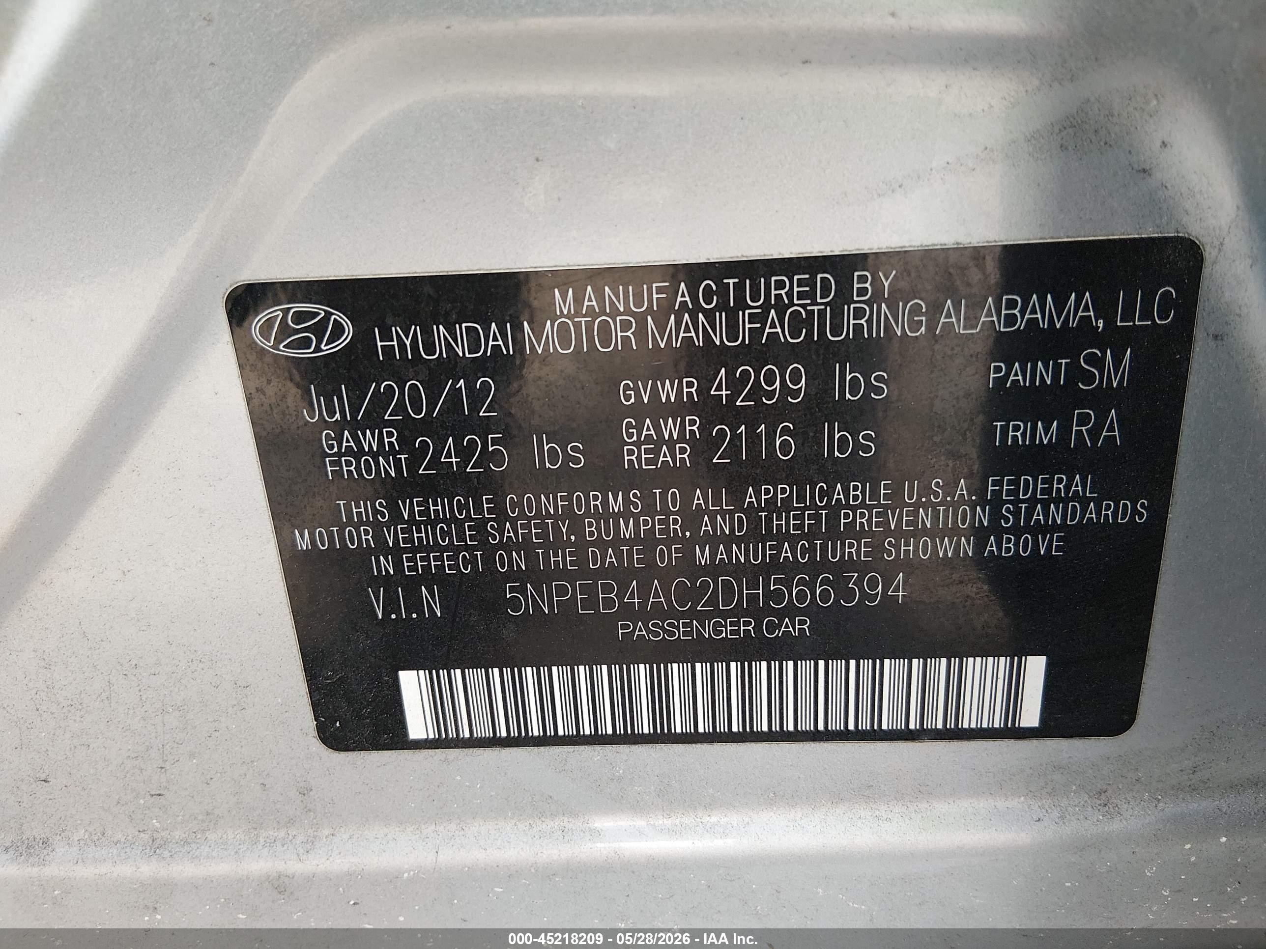 2013 Hyundai Sonata Gls Silver vin: 5NPEB4AC2DH566394