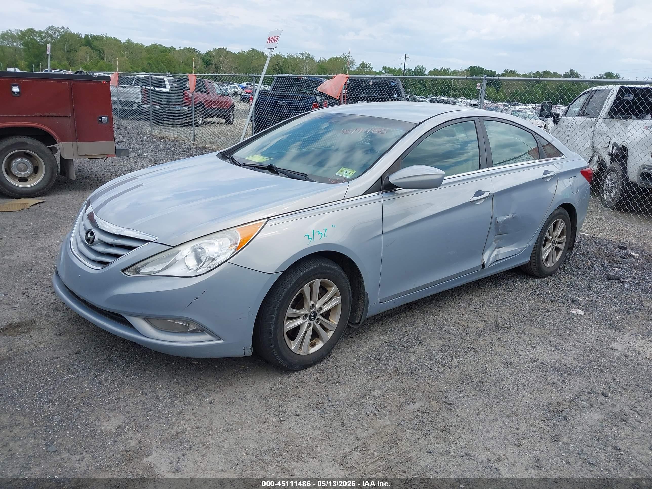2013 Hyundai Sonata Gls Light Blue vin: 5NPEB4AC2DH566895