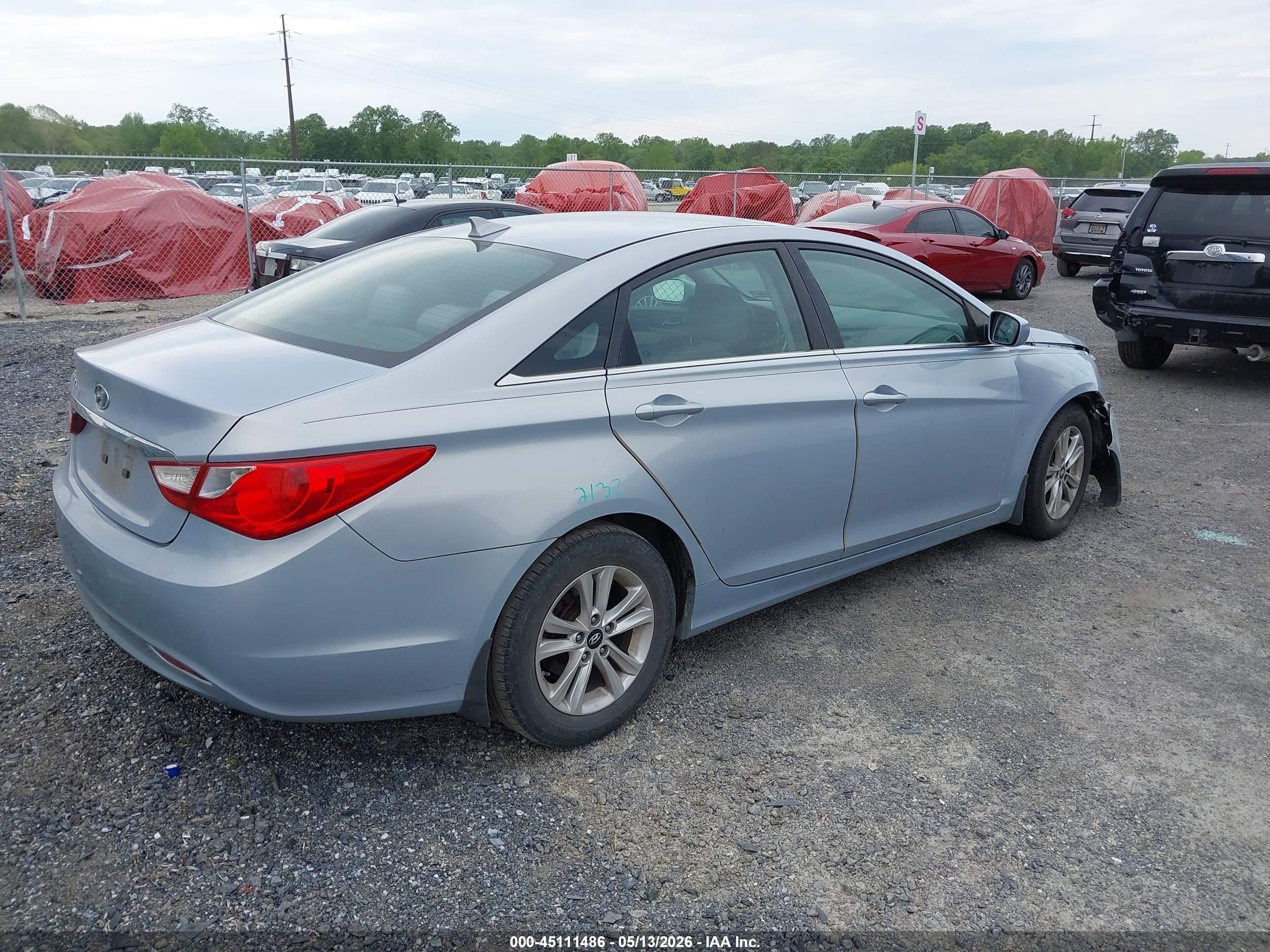 2013 Hyundai Sonata Gls Light Blue vin: 5NPEB4AC2DH566895