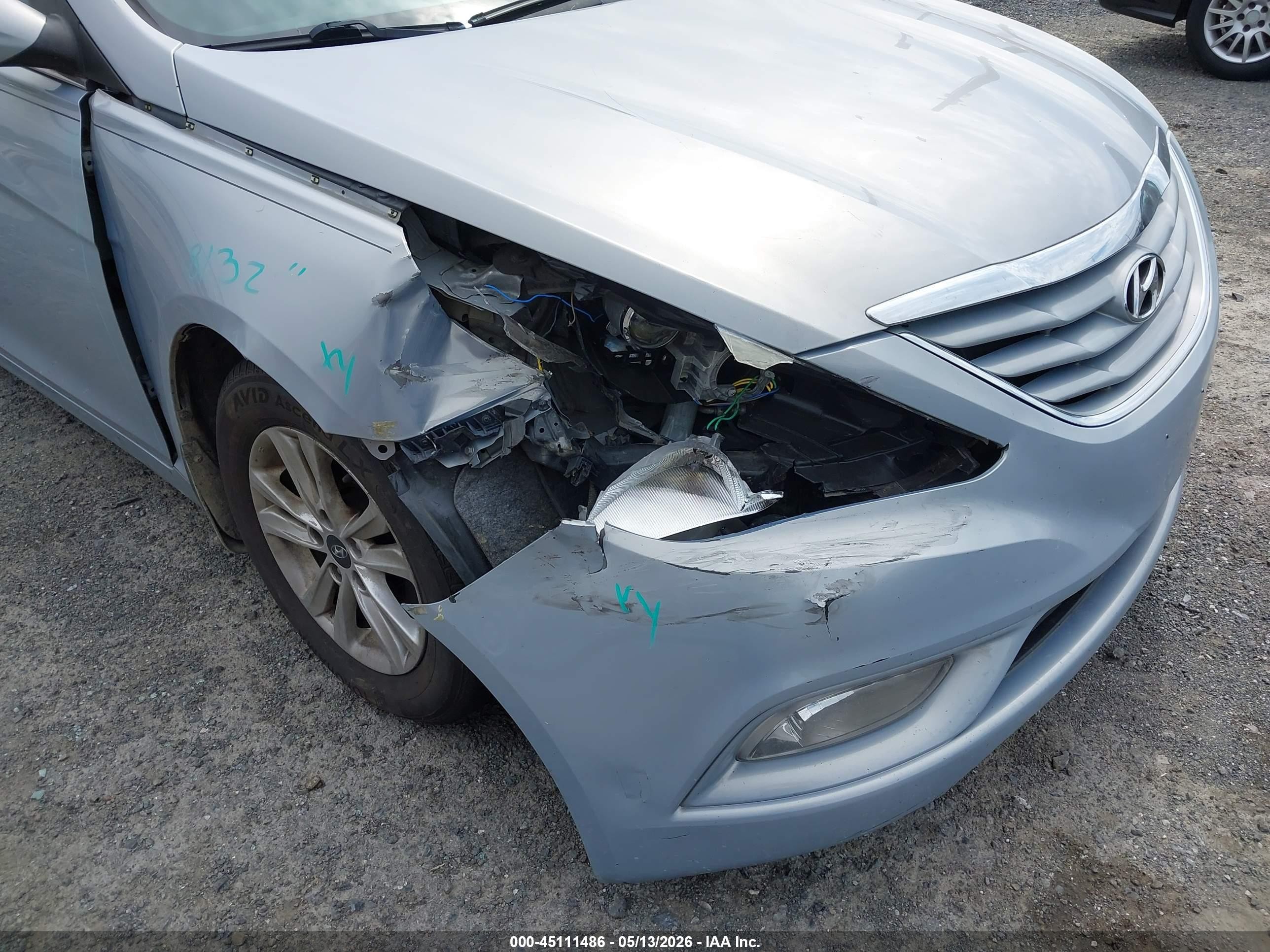 2013 Hyundai Sonata Gls Light Blue vin: 5NPEB4AC2DH566895