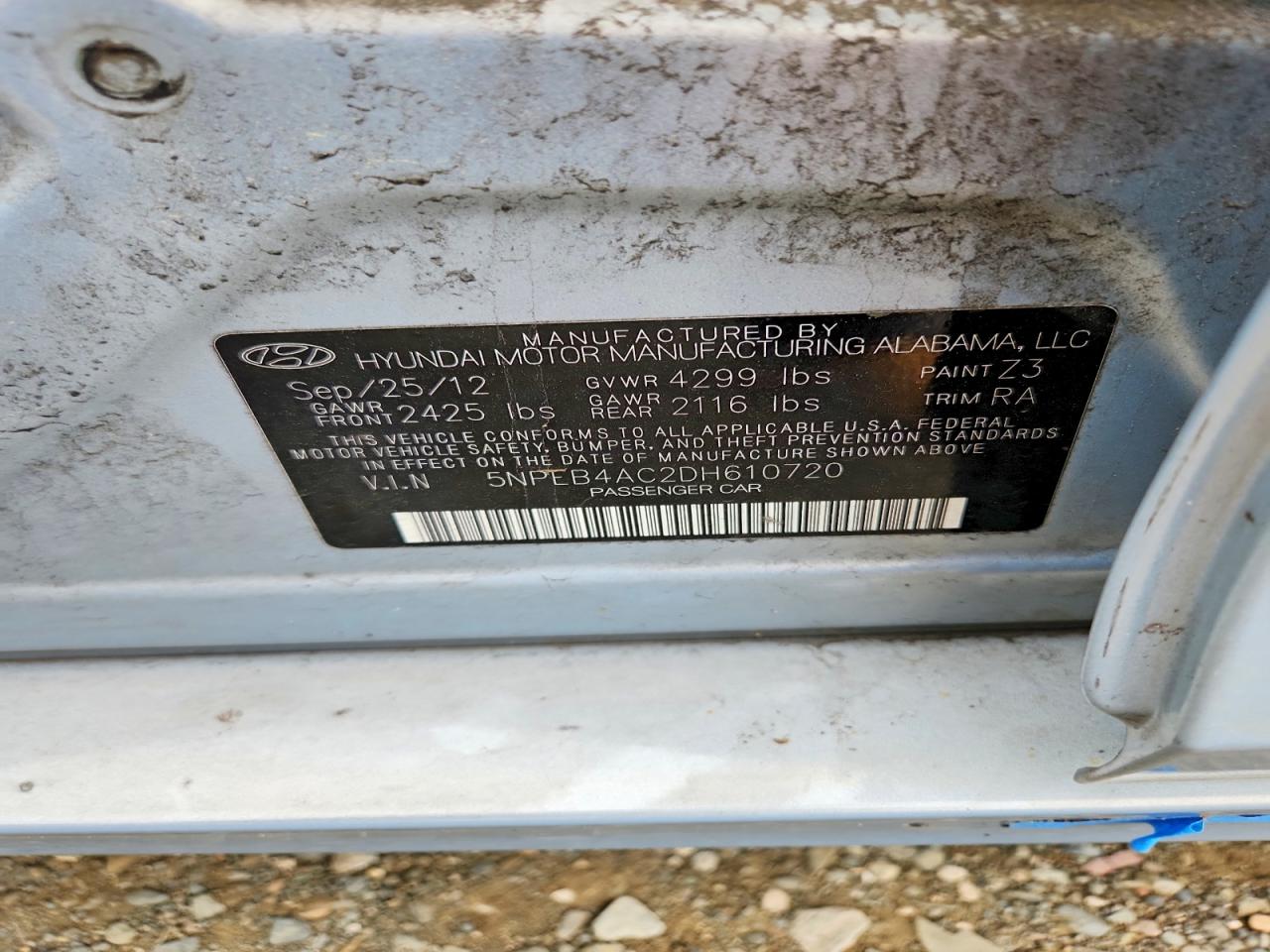 2013 Hyundai Sonata Gls Blue vin: 5NPEB4AC2DH610720