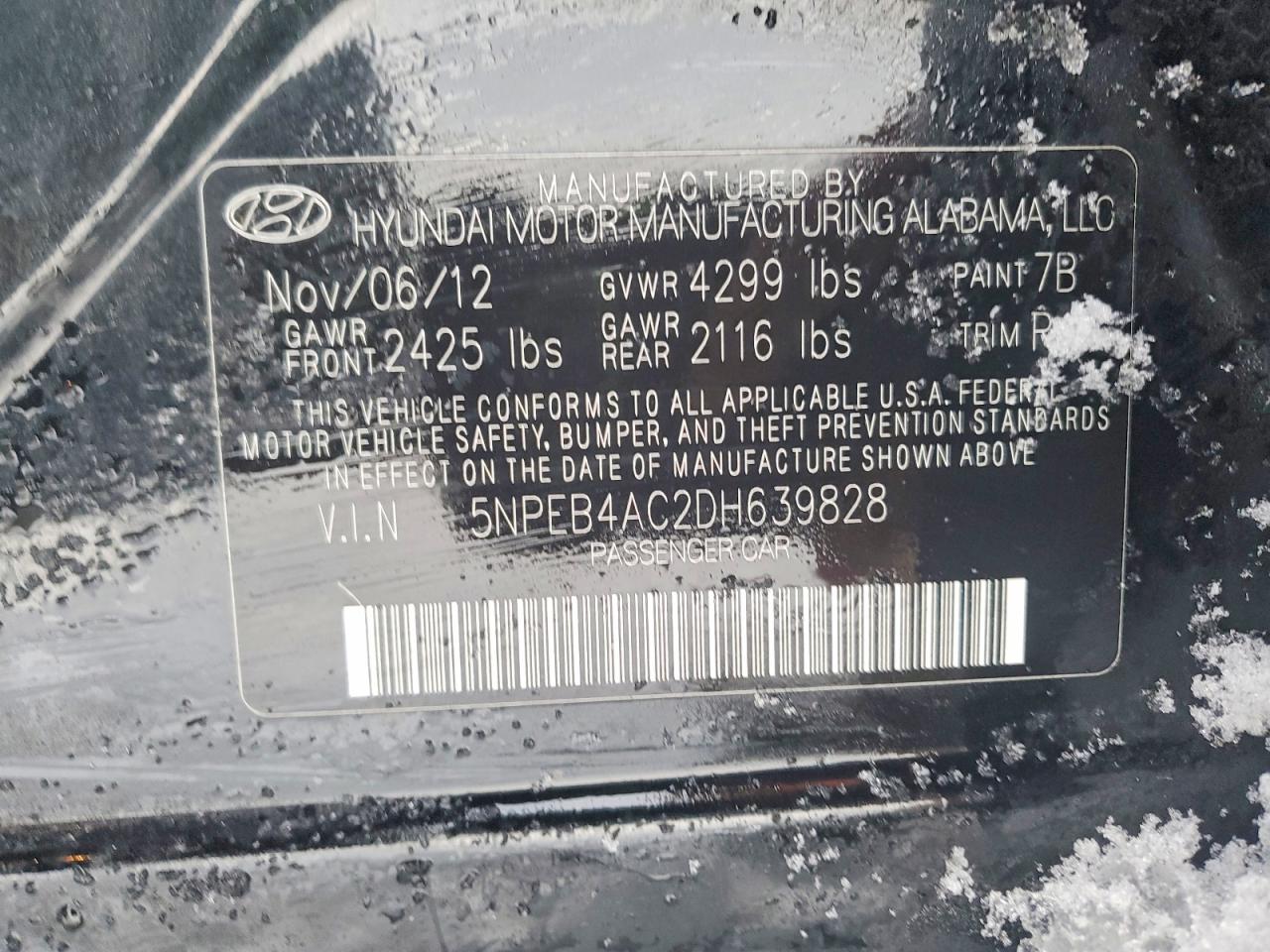 2013 Hyundai Sonata Gls Black vin: 5NPEB4AC2DH639828