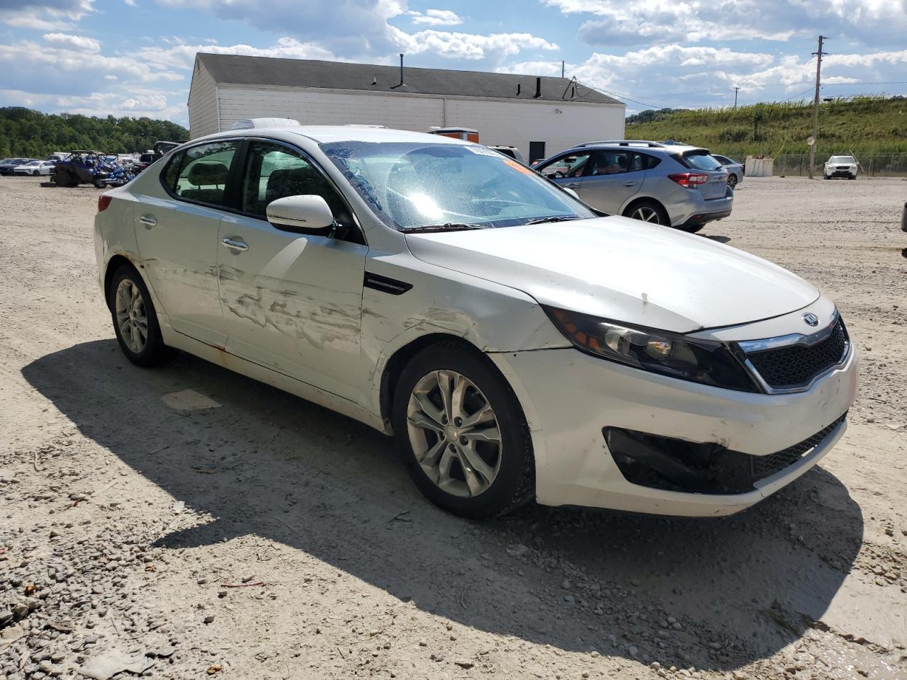 2013 Kia Optima Lx White vin: 5XXGM4A70DG123307