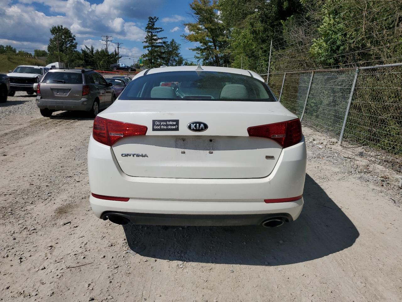 2013 Kia Optima Lx White vin: 5XXGM4A70DG123307
