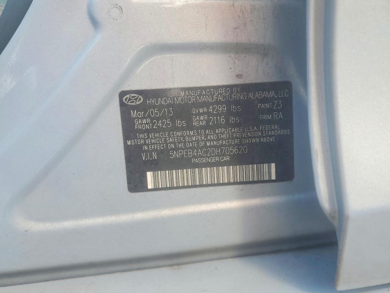 2013 Hyundai Sonata Gls Blue vin: 5NPEB4AC2DH705620
