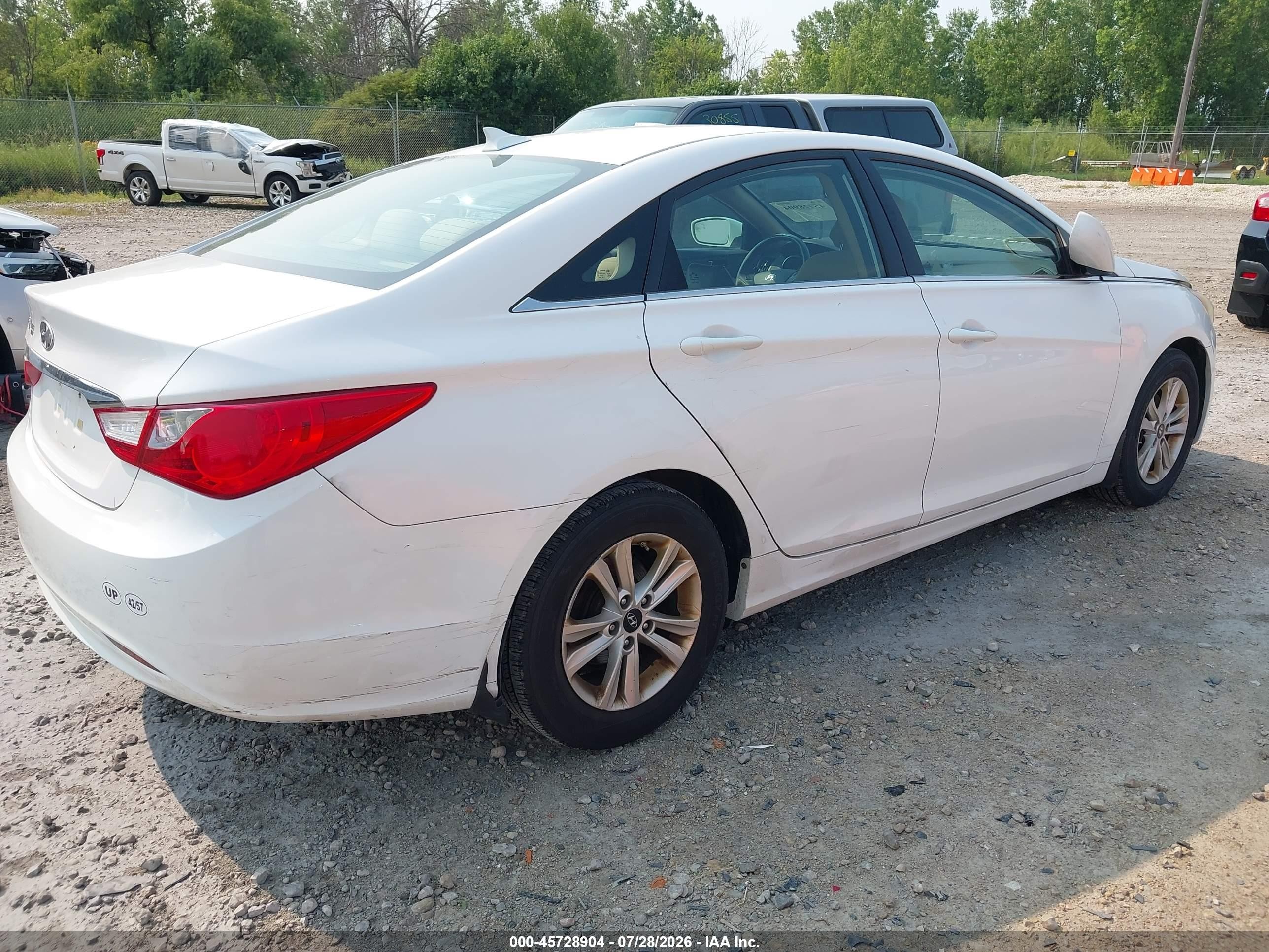 2013 Hyundai Sonata Gls White vin: 5NPEB4AC2DH710025