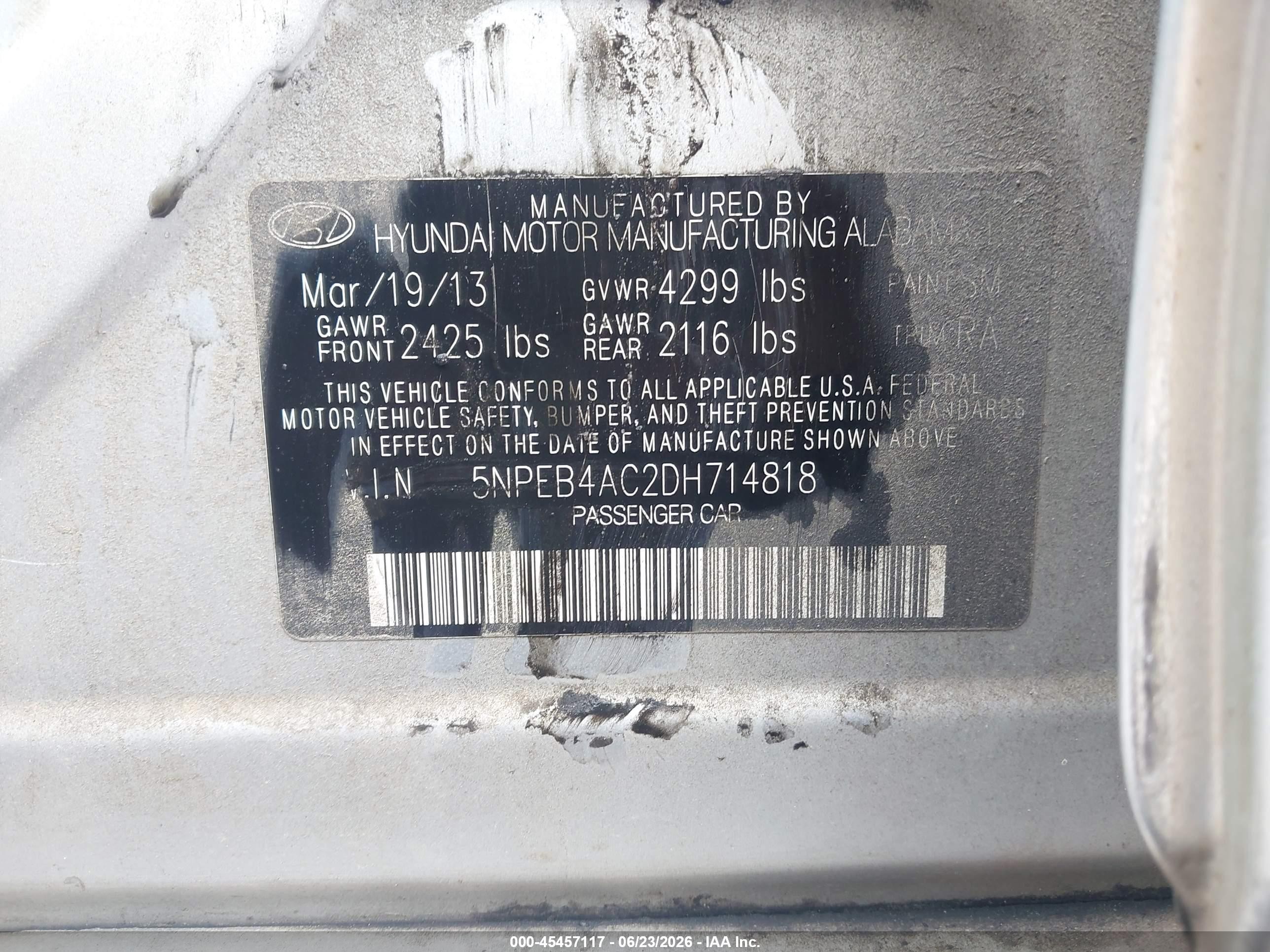 2013 Hyundai Sonata Gls Silver vin: 5NPEB4AC2DH714818