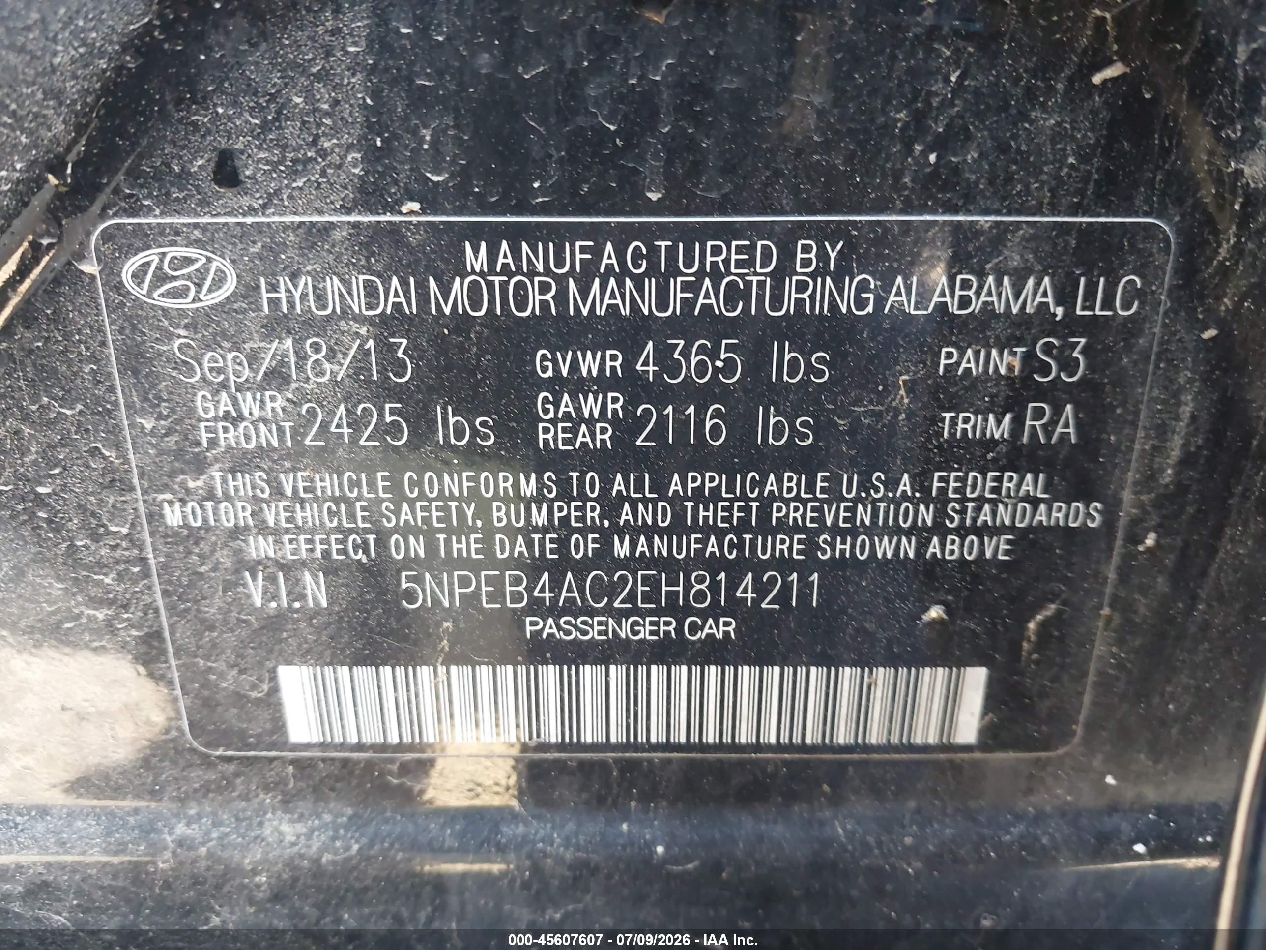 2014 Hyundai Sonata Gls Black vin: 5NPEB4AC2EH814211