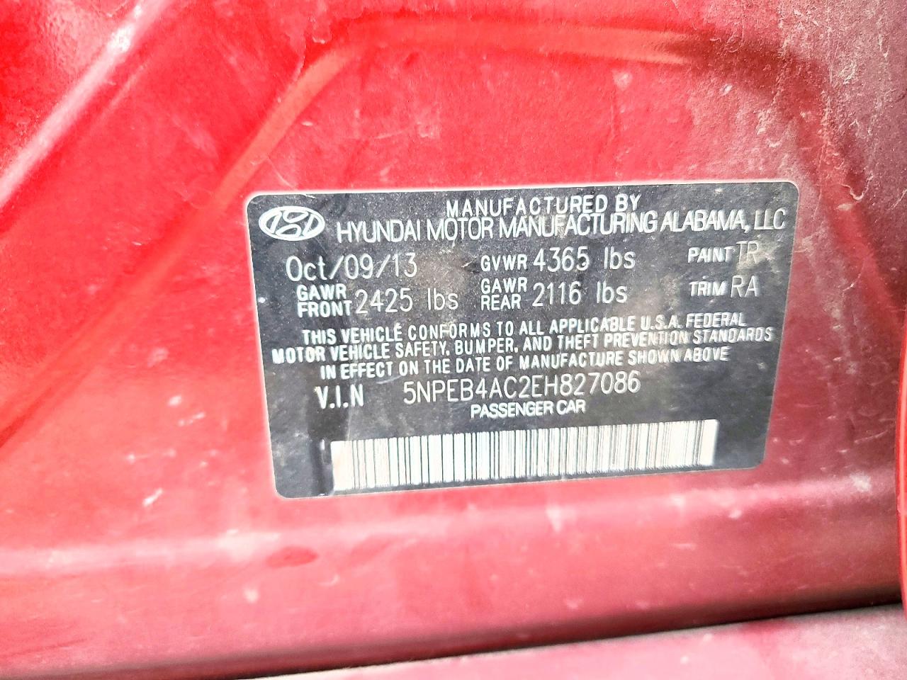 2014 Hyundai Sonata Gls Красный vin: 5NPEB4AC2EH827086