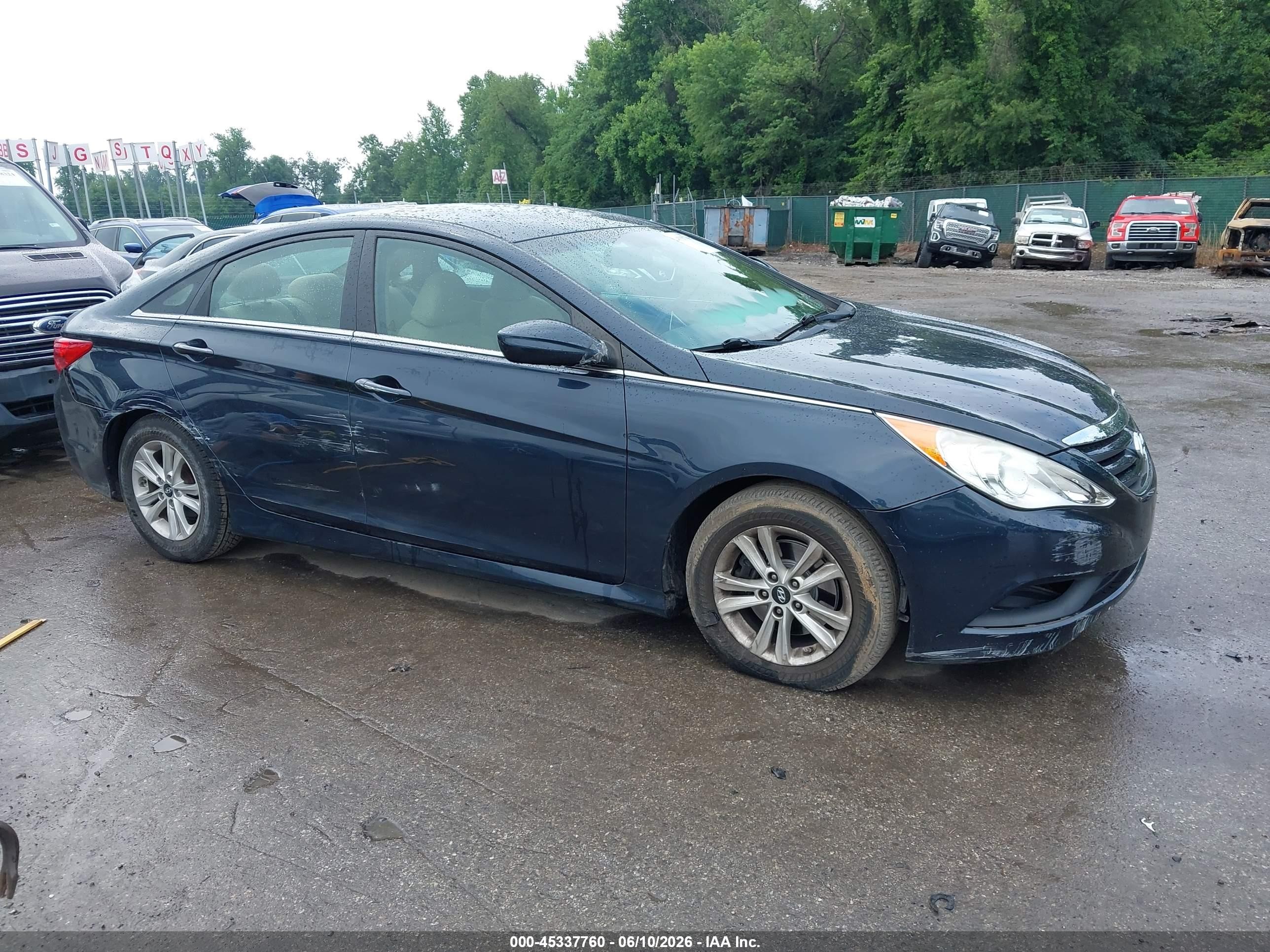 2014 Hyundai Sonata Gls Синий vin: 5NPEB4AC2EH830859